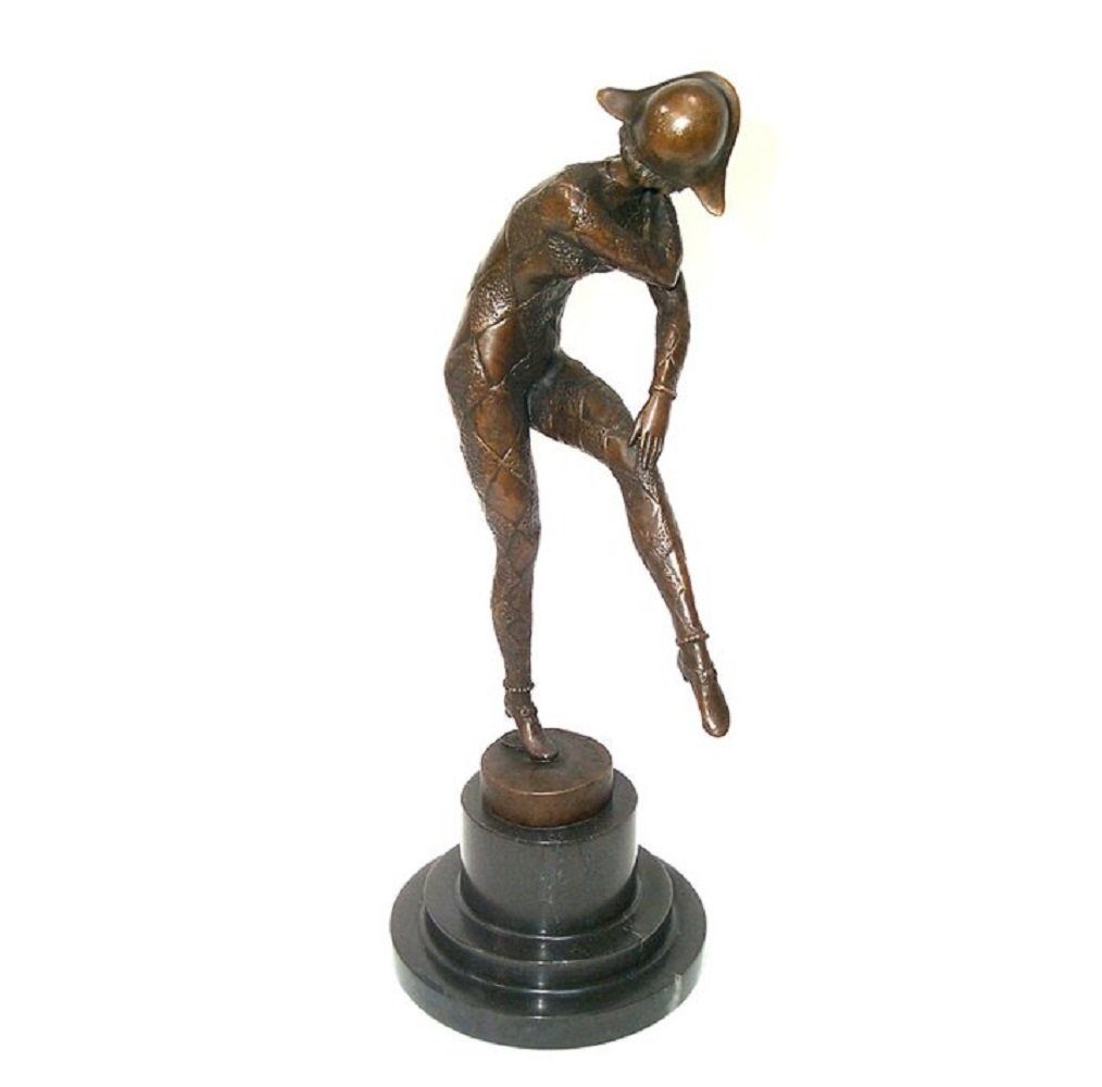 gegossen Linoows Dekoobjekt Hand Skulptur, Bronzefigur, Chiparus, Bronze Harlekinade,