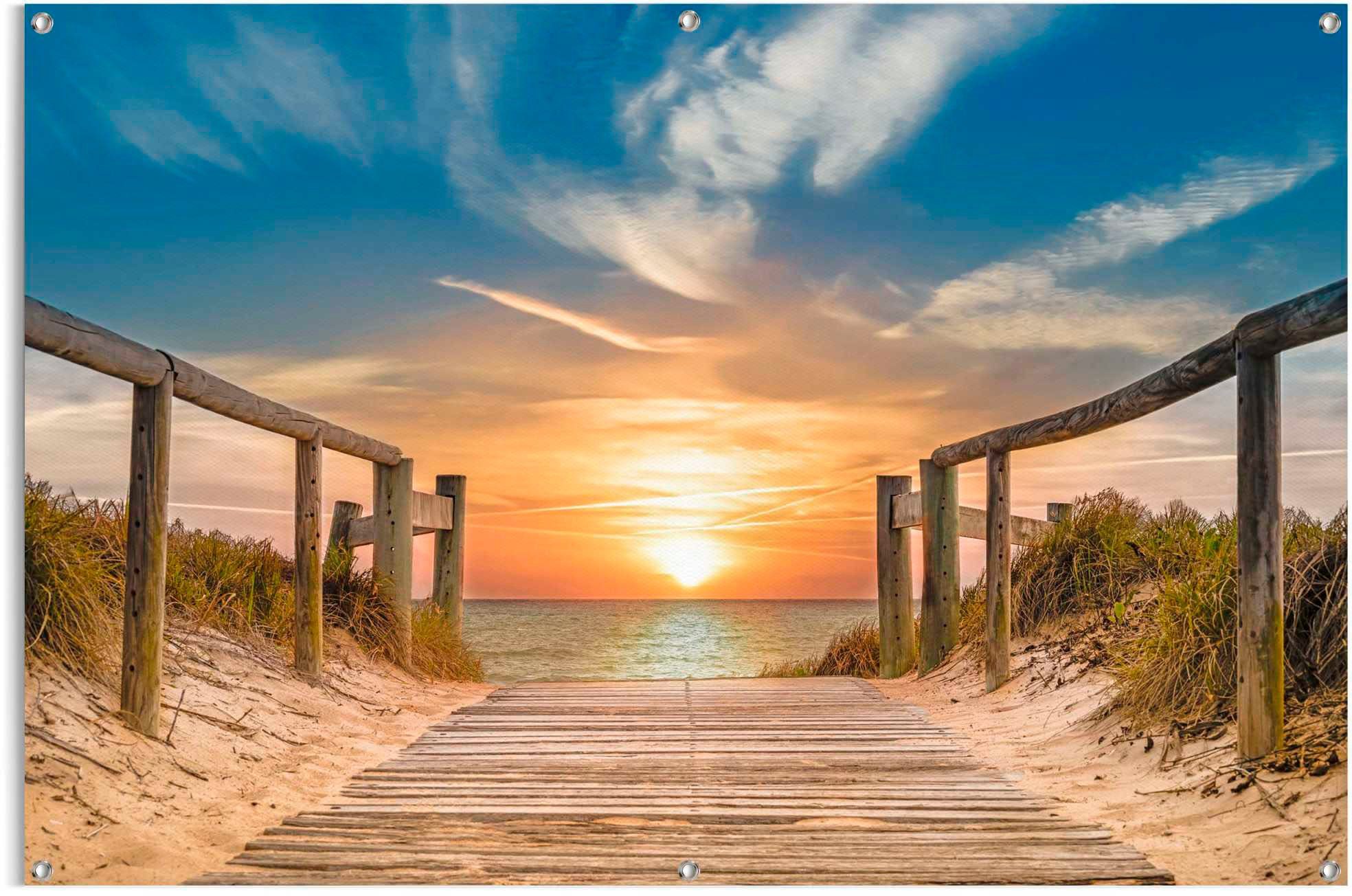 Reinders! Poster Sonnenuntergang am Strand, Aufhängung mittels Schrauben,  Haken oder Gummibändern | Kunstdrucke