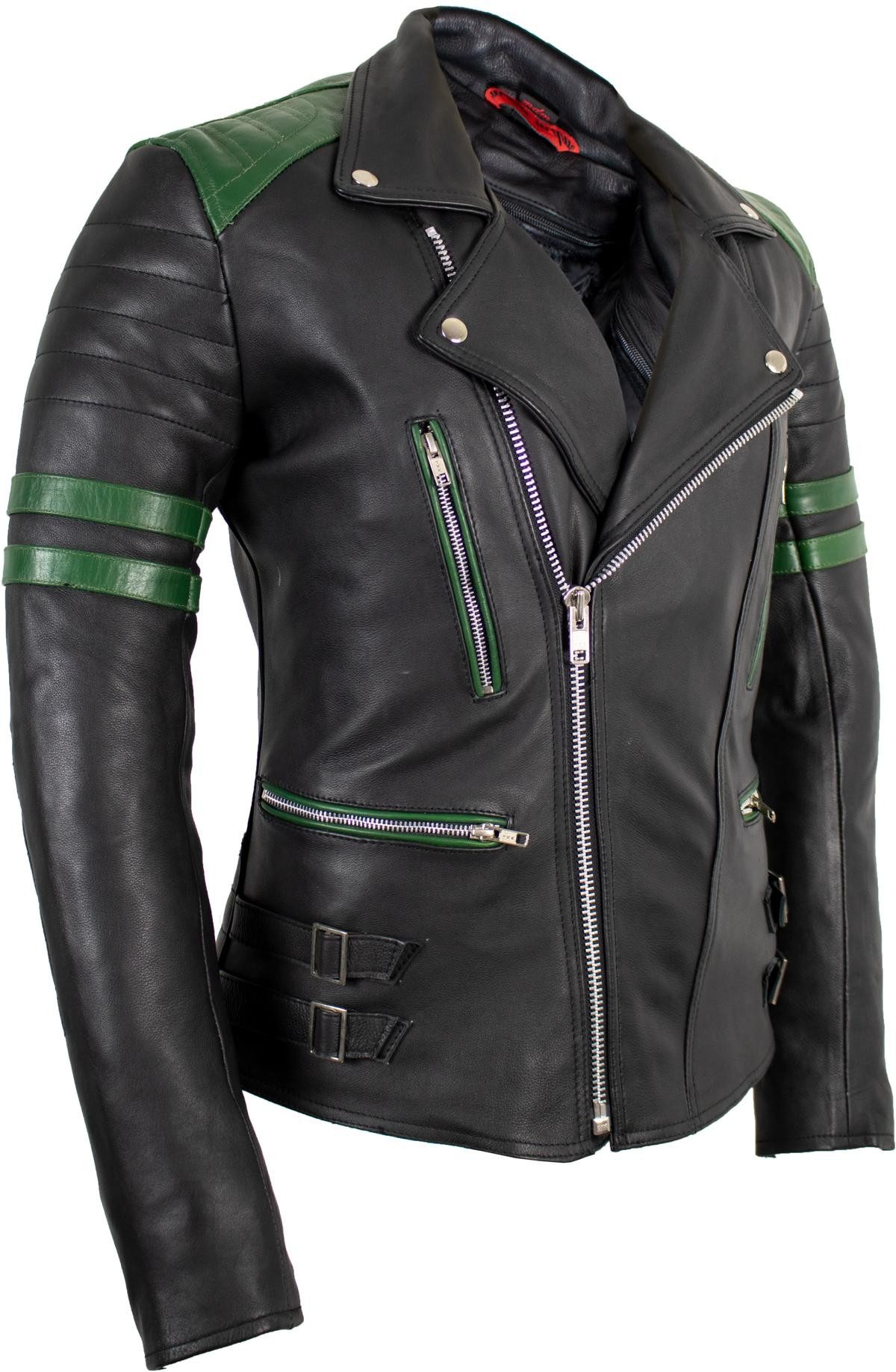 MDM Motorradjacke Herren Retro Lederjacke Motorrad günstig online kaufen