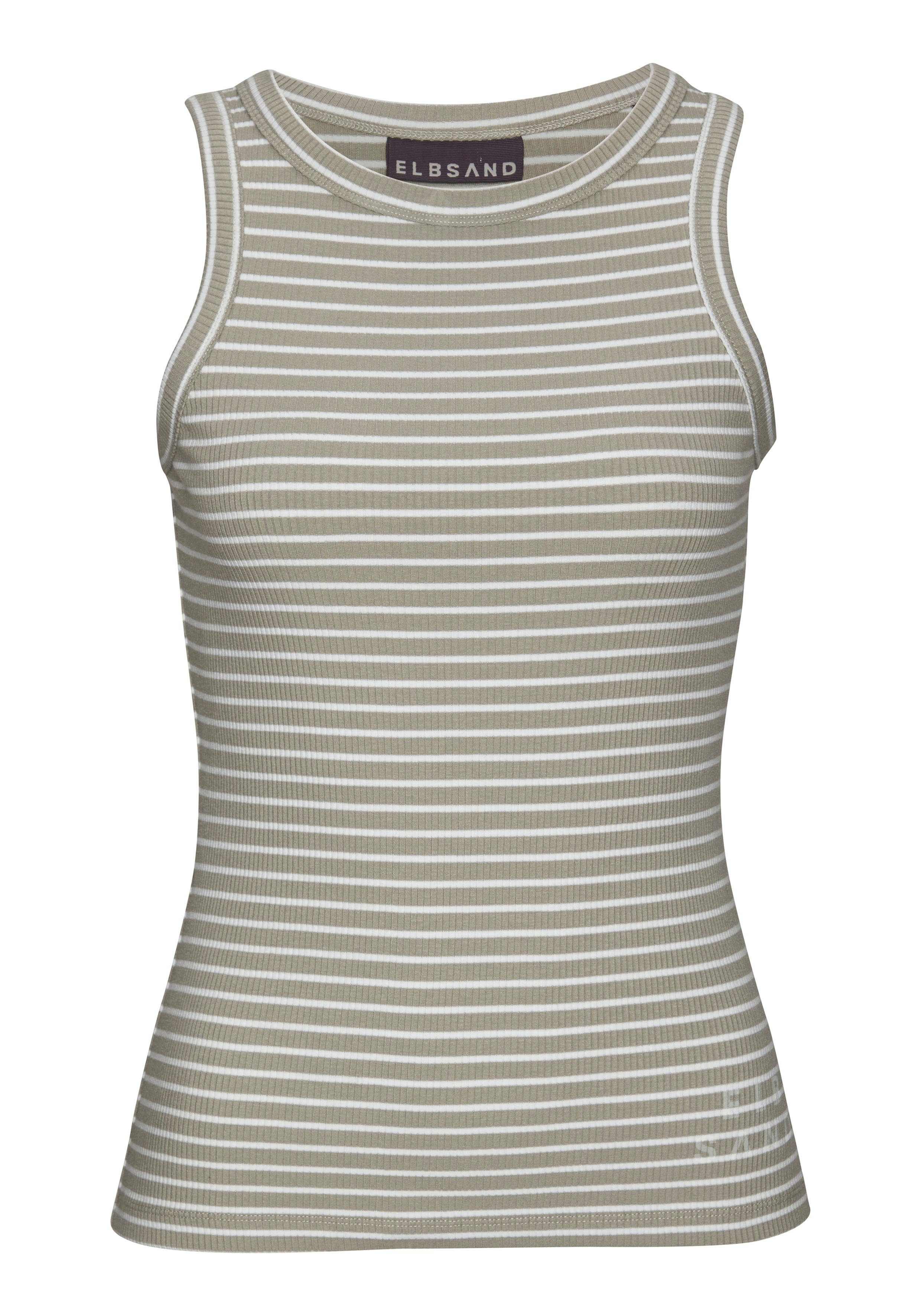 Elbsand Tanktop "Isa" aus weicher Rippware mit Modalanteil Ripptop mit Streifenmuster, sommerliches Top im Streifenlook – Bild 2 von 5