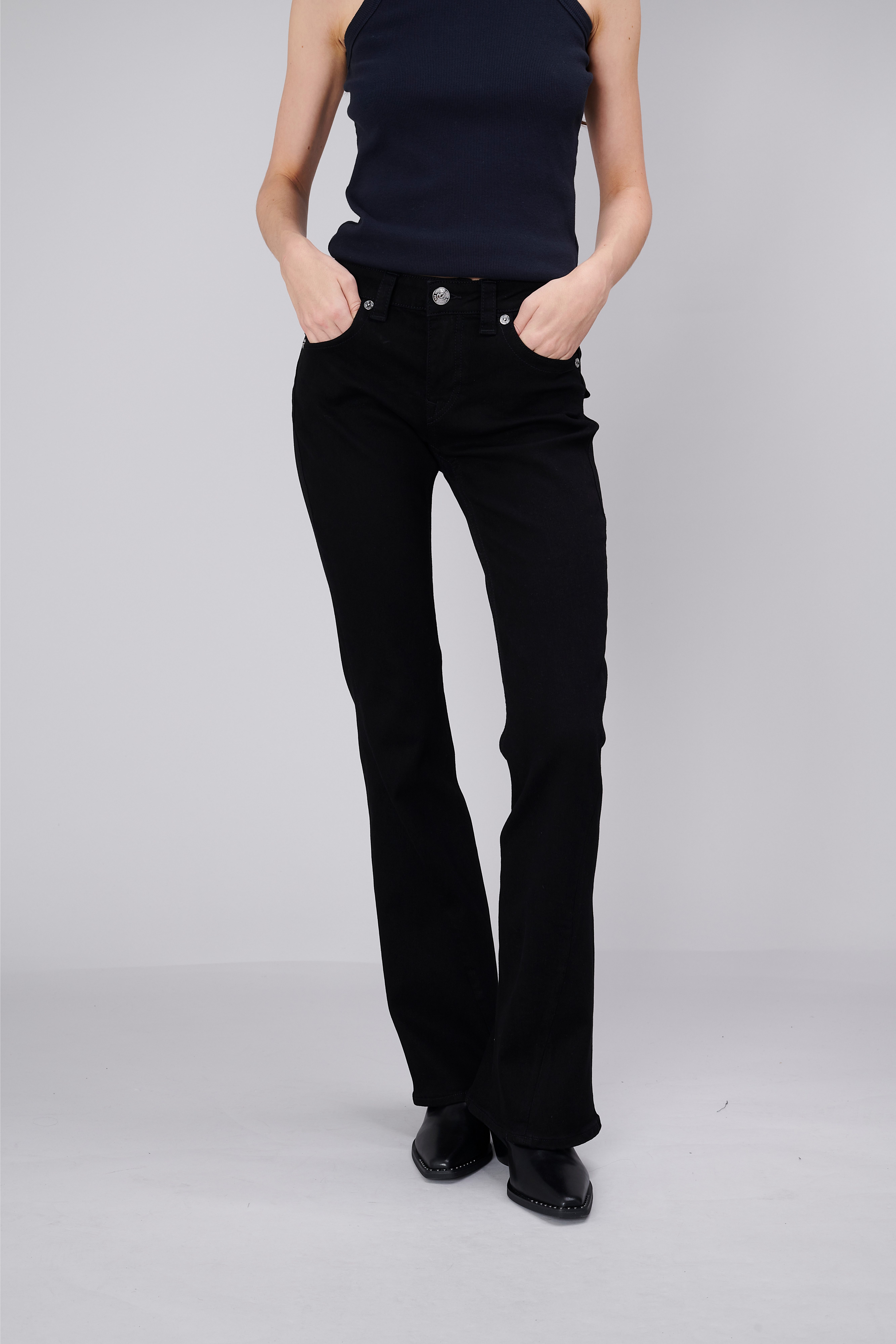 True Religion Bootcut-Jeans JOEY MID RISE FLARE FLAP Baumwollmischung, Flared fit