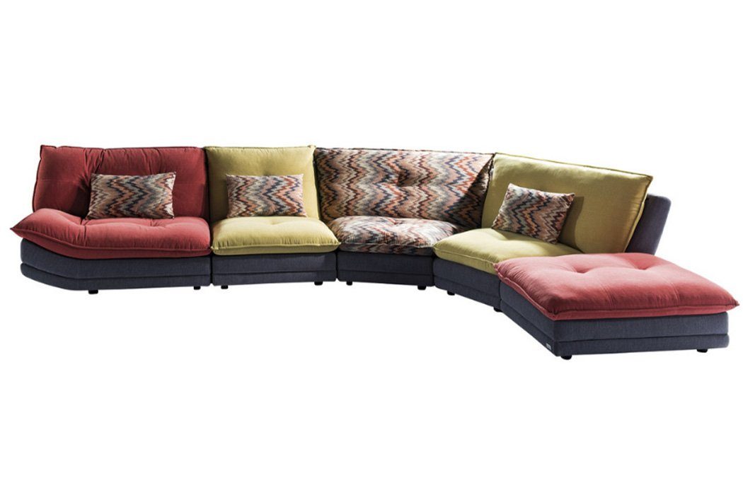JVmoebel Ecksofa, Design Stoff Ecksofa Sofa L-Form Modern Textil Polster Design Couch