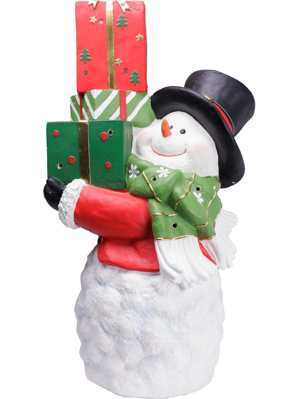 Weihnachtsfigur TrendLine Dekofigur Schneemann 76 x 43 cm weiß-rot