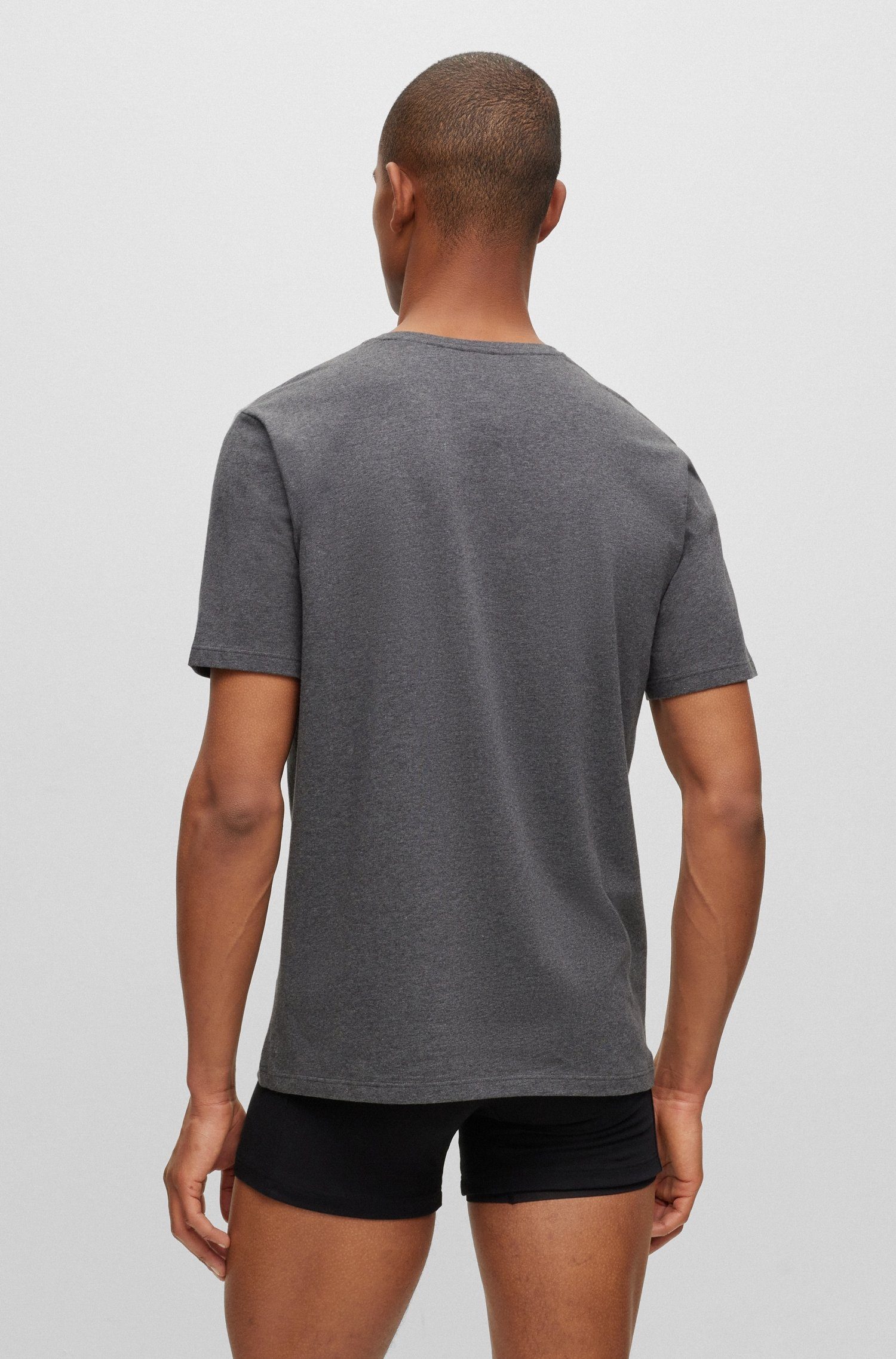 BOSS T-Shirt Mix&Match T-Shirt Mit R Stickerei auf Charcoal BOSS der Brust