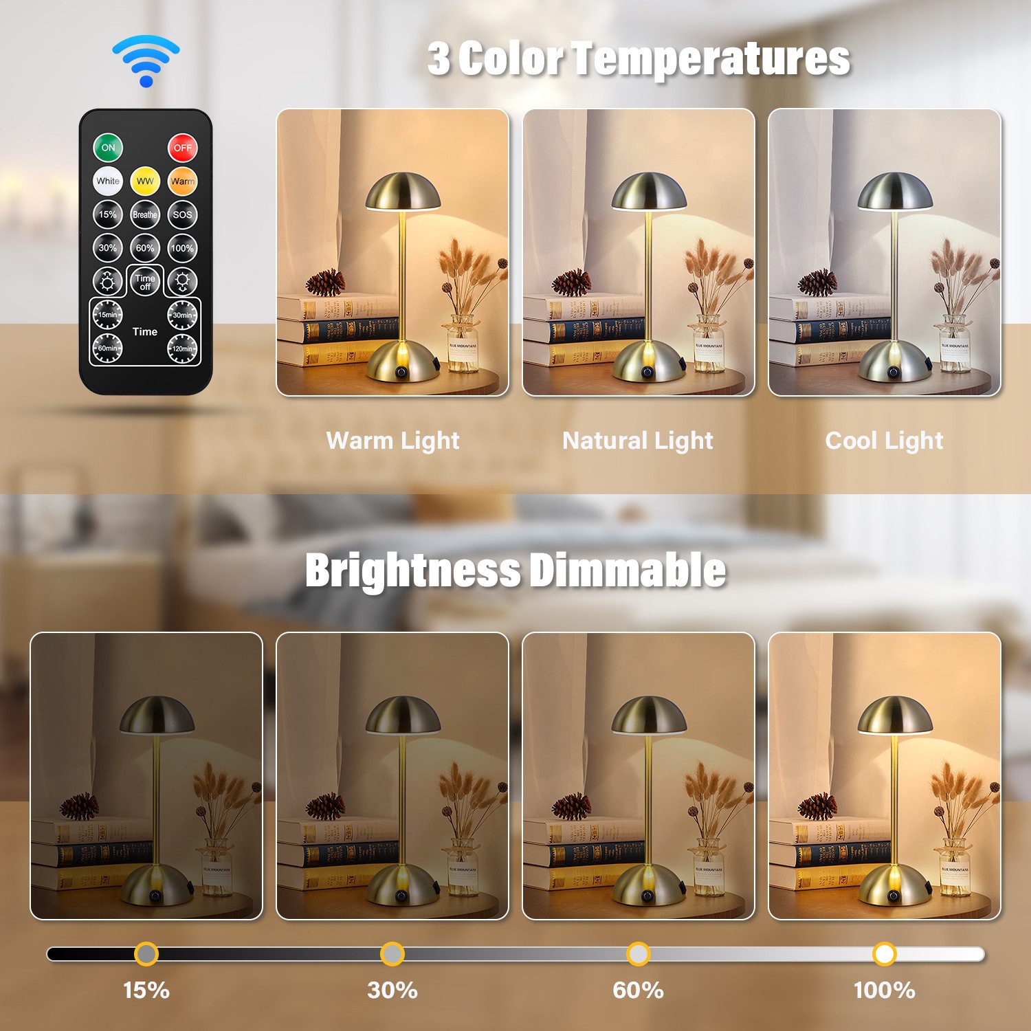 AIBISTAR LED-Leuchtmittel LED-Leuchtmittel Glühbirne mit Fernbedienung, 3 Farben, E27/E26, USB, E27, 2 St., Wärmeleuchten Natürliches Licht Weißlicht, Fernbedienung,Magnetischer Sockel (E27 abnehmbar)