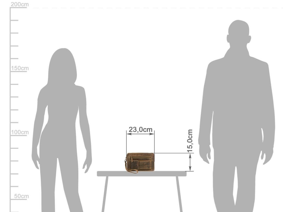 Greenburry Handgelenktasche "Vintage" Leder, Herrentasche, Ledertasche, mit Handschlaufe, 23x15cm