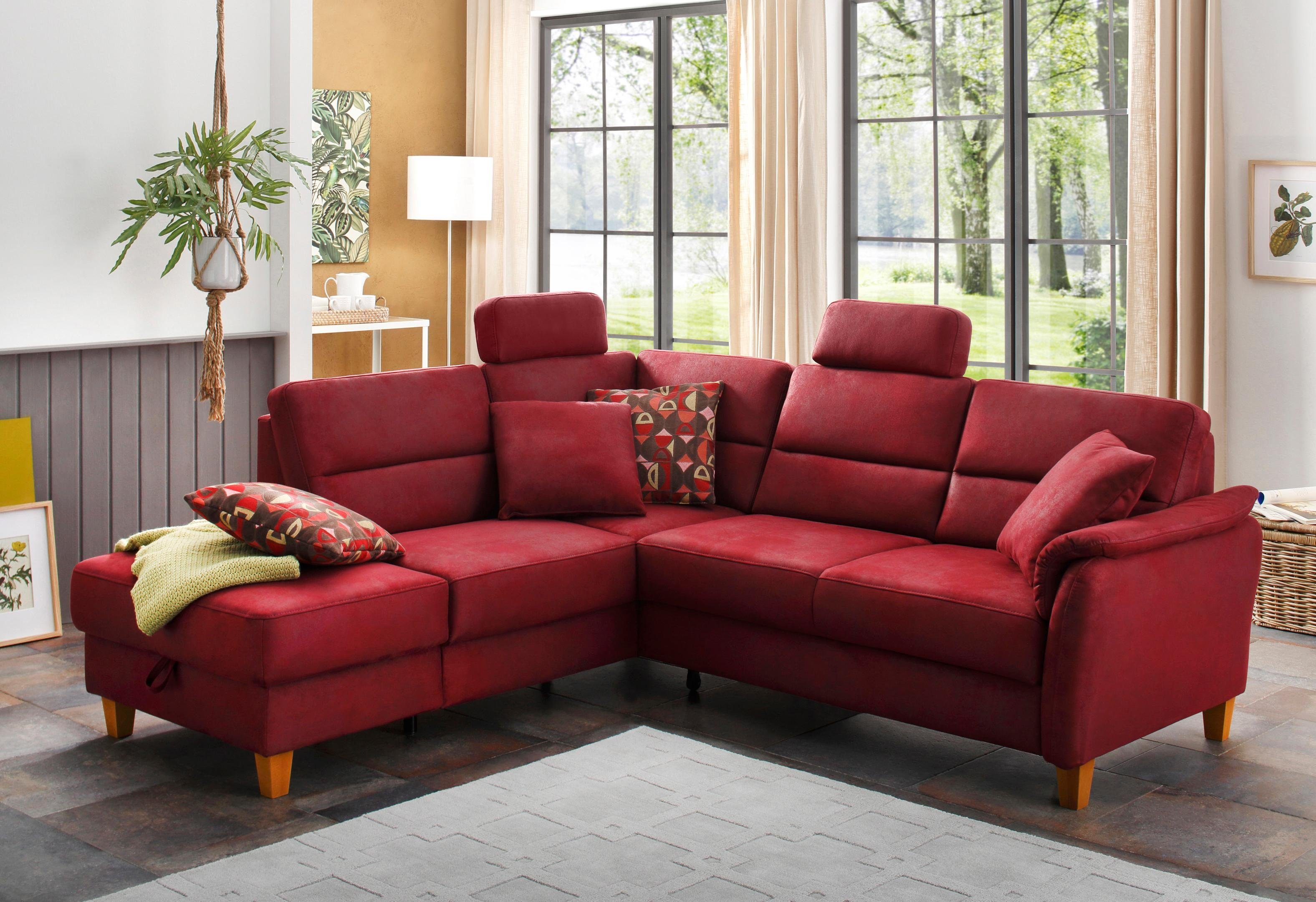 Home affaire Ecksofa Palmera L-Form, Federkern, günstig online kaufen