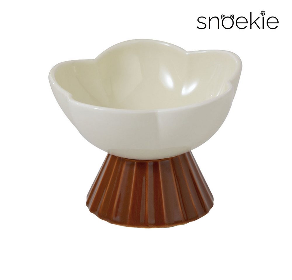 SNOEKIE Napf snoekie Haustiernapf aus Porzellan – Erhöhtes Blütendesign13×13×10cm