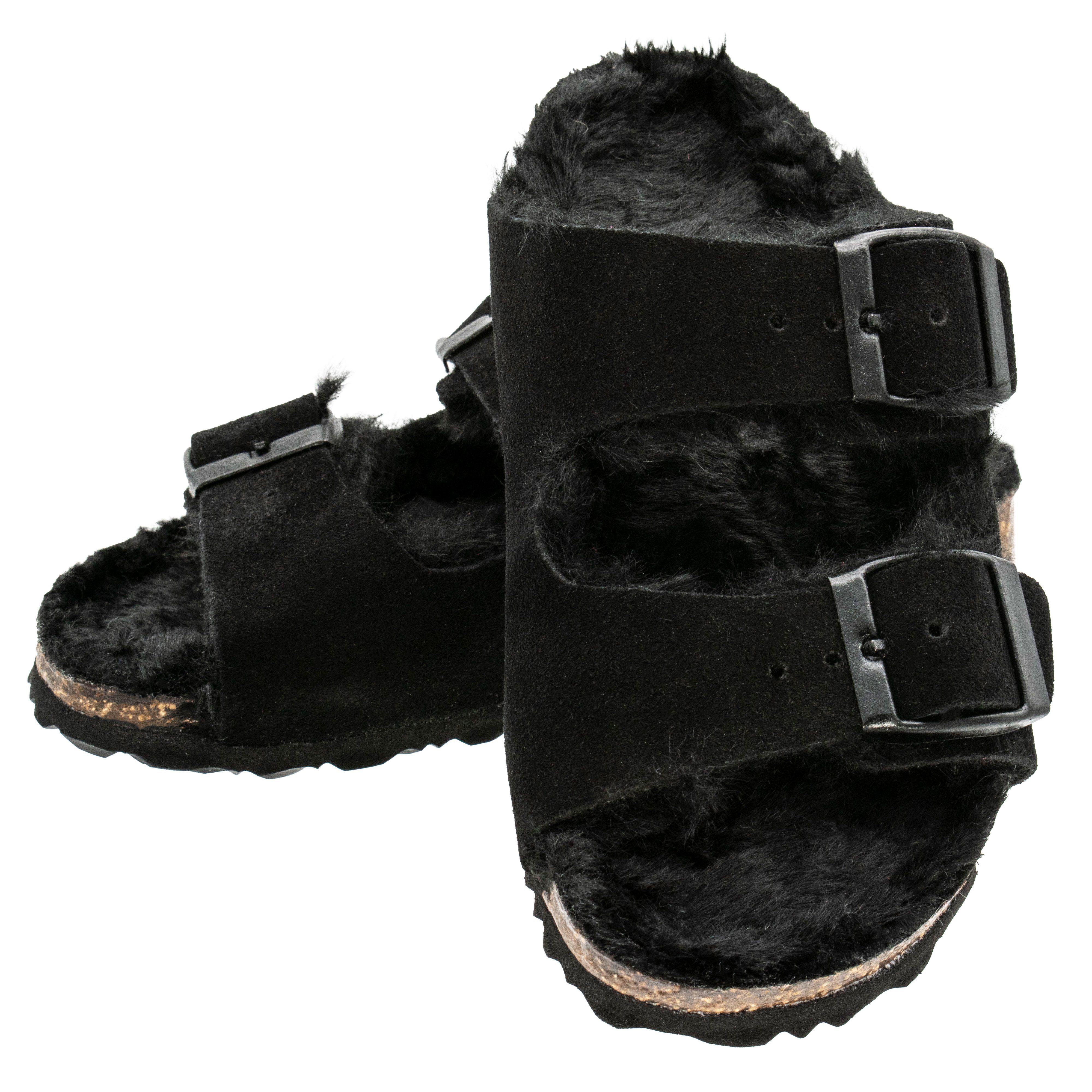 Fischer-Markenschuh Hawaii Pantolette mit Schnallen, aus Softlan (Synthetik), mit Warmfutter (Synthetik)