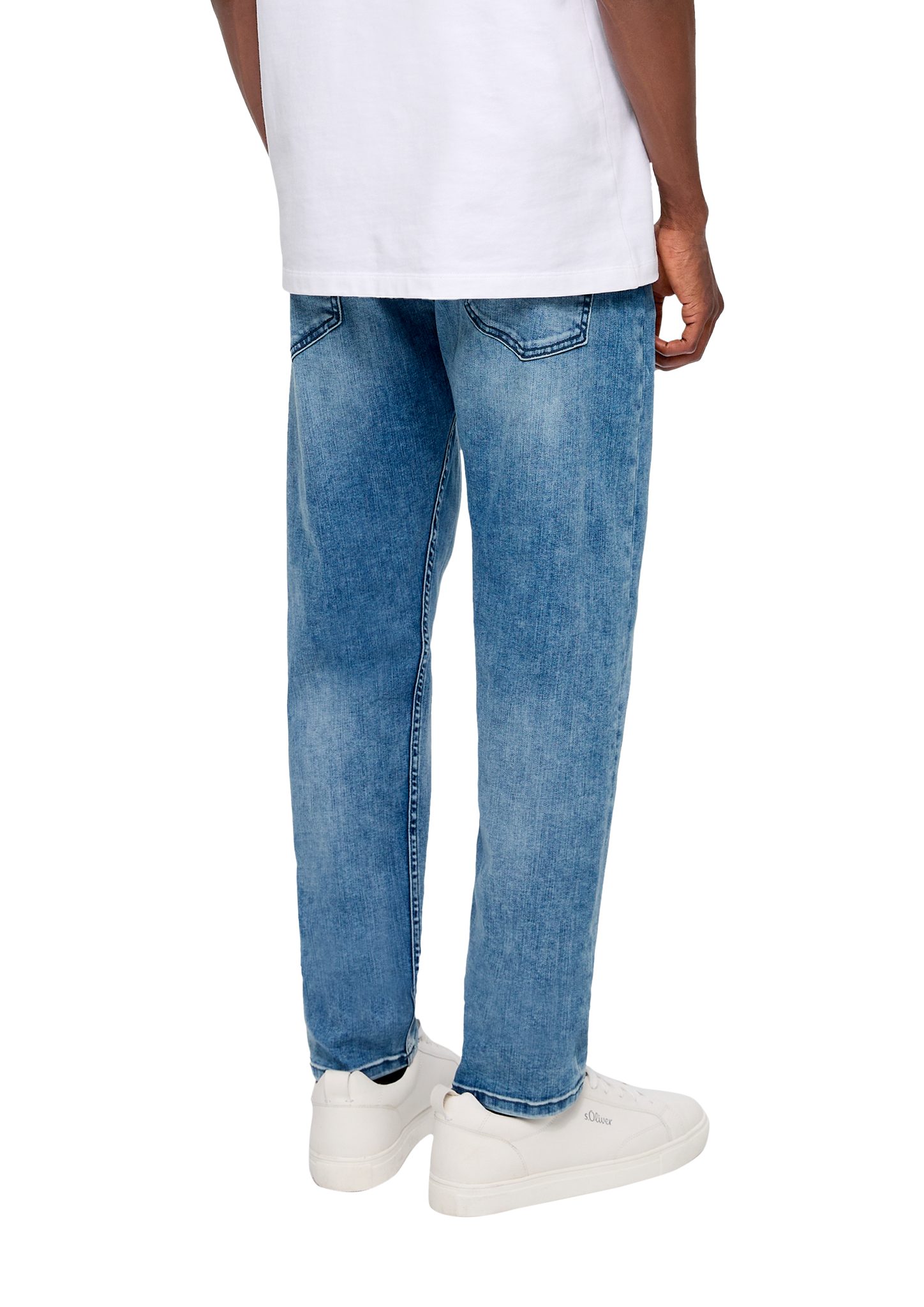 Rise Stoffhose Tapered / Jeans Label-Patch, High / / s.Oliver Leg Mauro Regular Fit Waschung