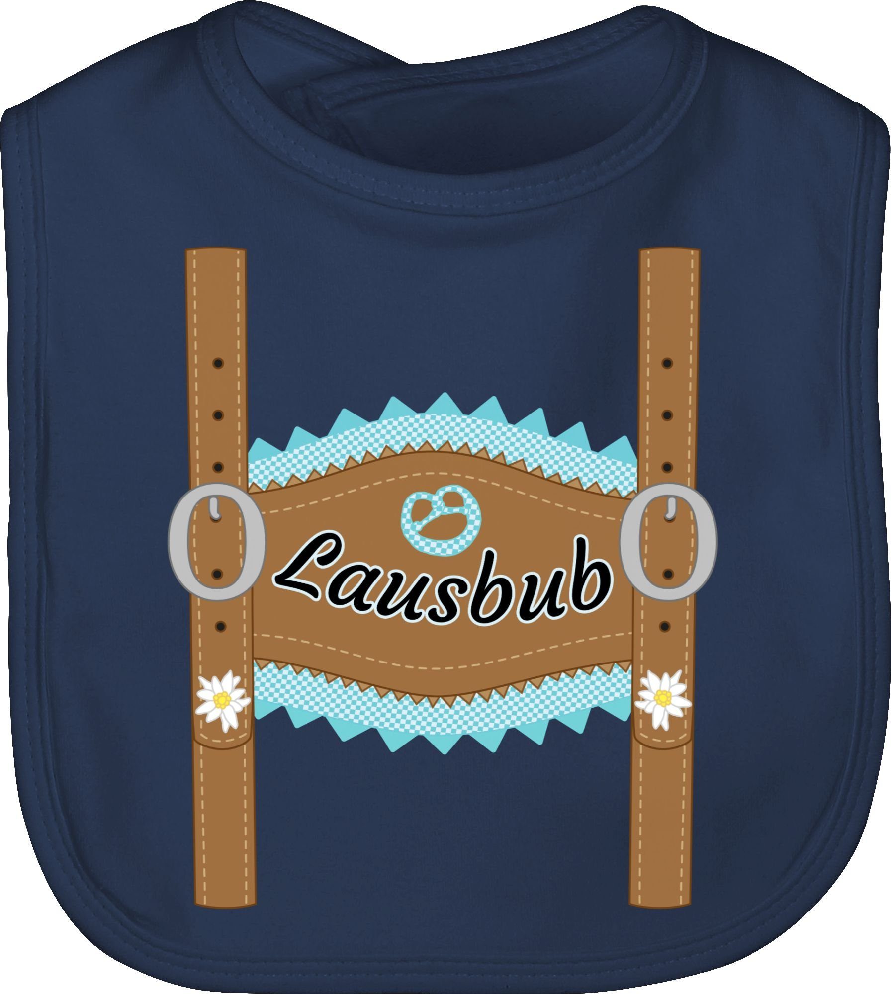 Shirtracer Lätzchen Lausbub Lederhose, Mode für Oktoberfest Baby Outfit 1 Navy Blau