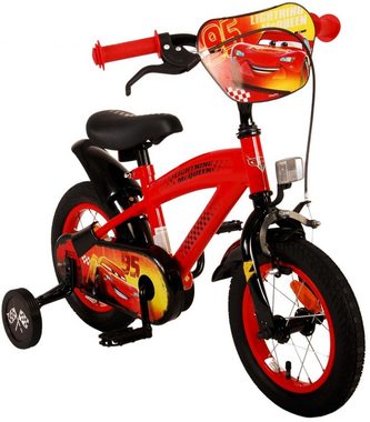 TPFSports Kinderfahrrad Disney Cars 12 Zoll, 1 Gang, (Jungs Fahrrad - Rutschfeste Sicherheitsgriffe), Kinder Fahrrad 12 Zoll mit Stützräder Laufrad Jungen Kinderrad