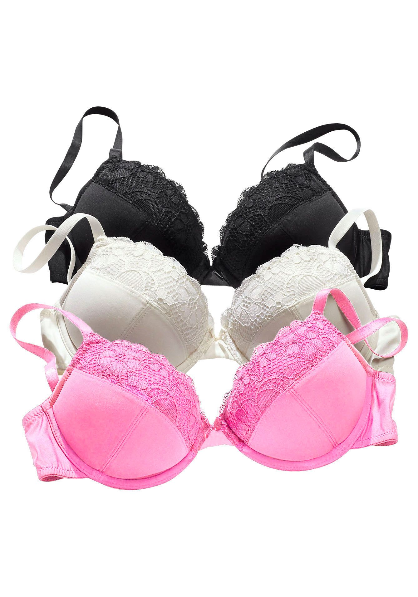 petite fleur Push-up-BH (Packung, 3 Stück) mit Bügel im attraktiven Multipack, Dessous
