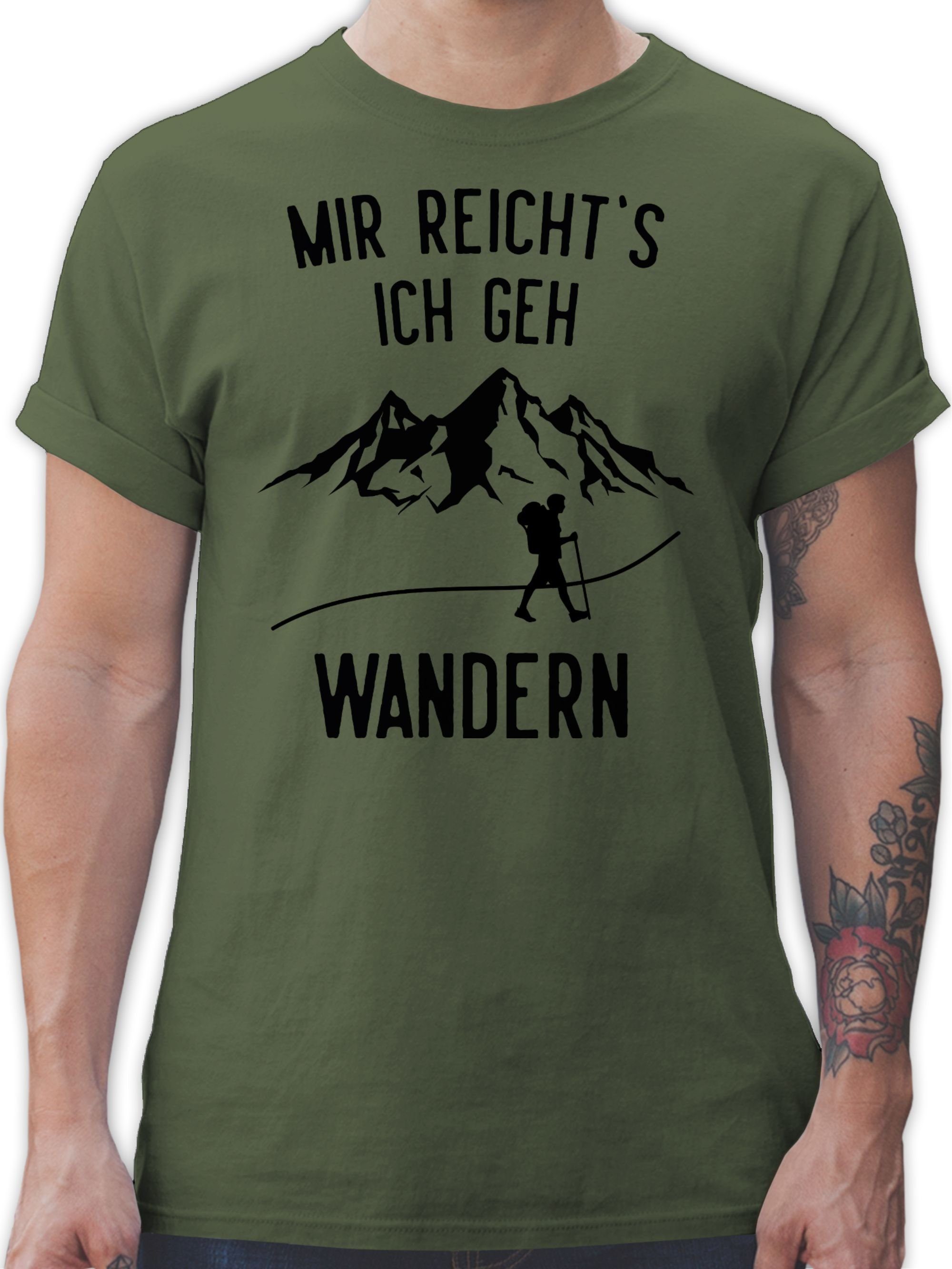Shirtracer T-Shirt MIr reichts ich geh wandern Berge Wandern Laufen Joggen Zubehör 02 Army Grün