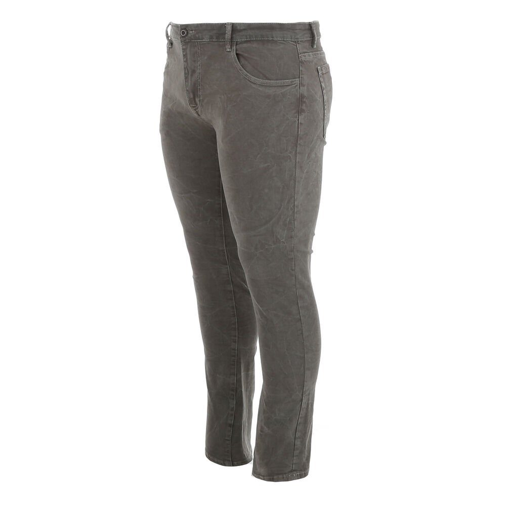 Ital-Design Stretch-Jeans Herren Used-Look Freizeit Khaki Jeans Stretch in