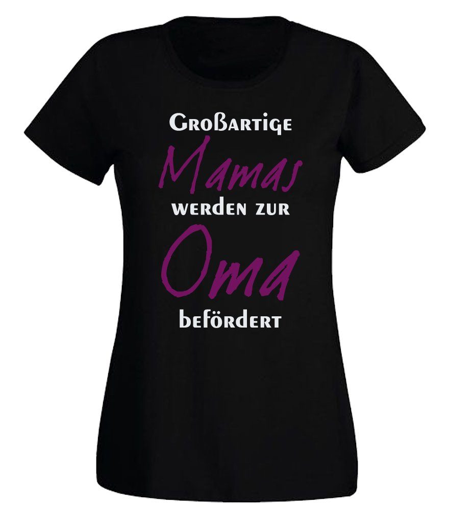 G-graphics T-Shirt Damen T-Shirt - Großartige Mamas werden zur Oma befördert mit trendigem Frontprint, Slim-fit, Aufdruck auf der Vorderseite, Spruch/Sprüche/Print/Motiv, für jung & alt