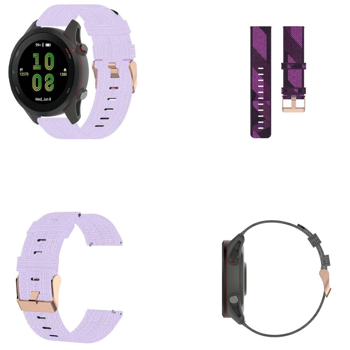 Wigento Smartwatch-Armband Für Garmin Forerunner 255 Uhr Watch Nylon Armband Ersatz Sport Arm Band Muster 6