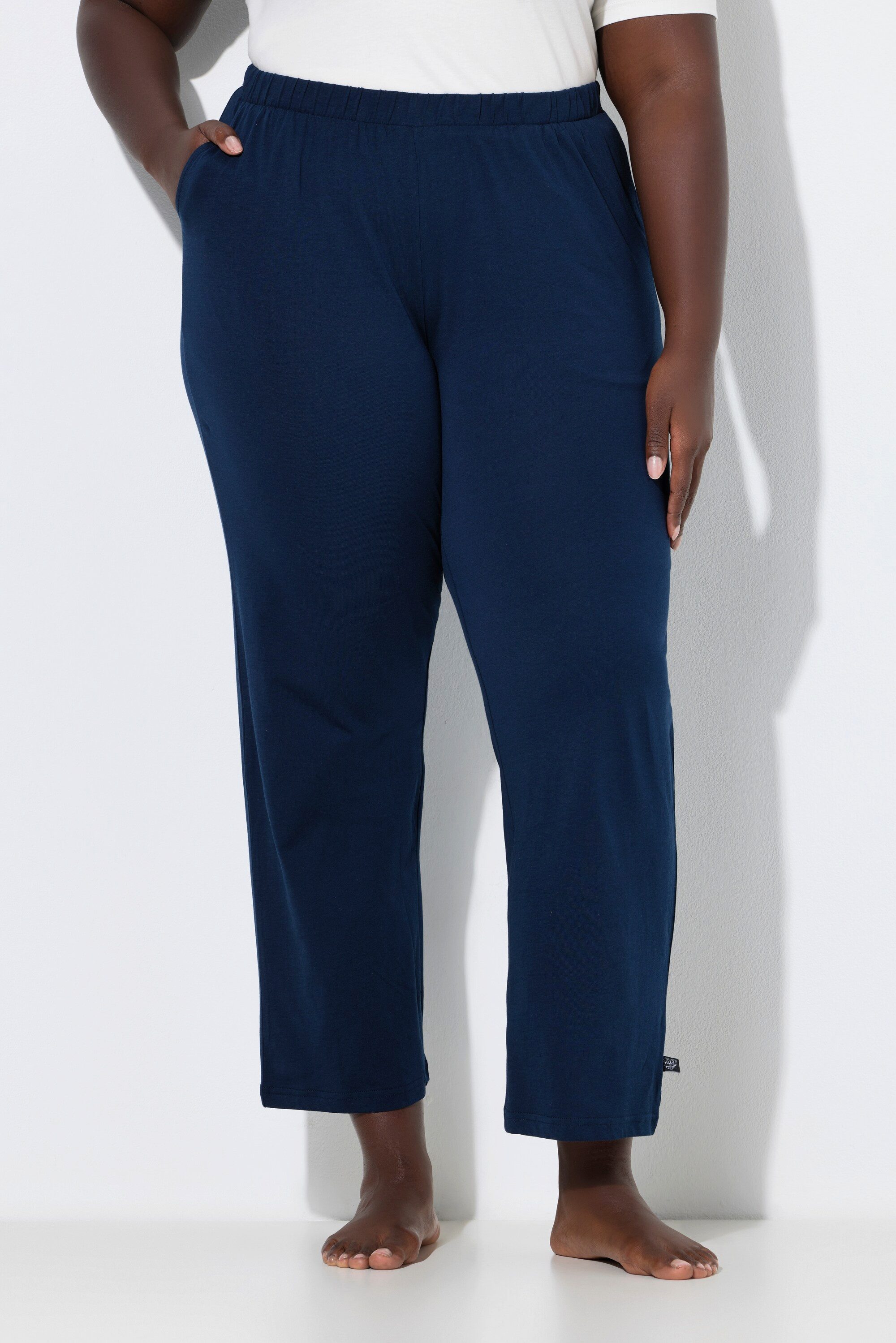 Ulla Popken Pyjama Pyjamahose uni / Herzen langes Bein
