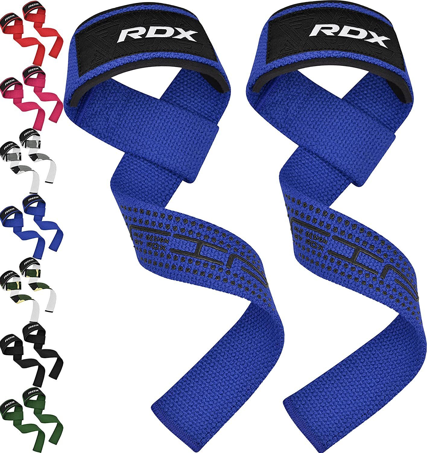 RDX Handgelenkschutz RDX Lifting Straps Strength Training, 60 cm lange professionelle Blue Dotted