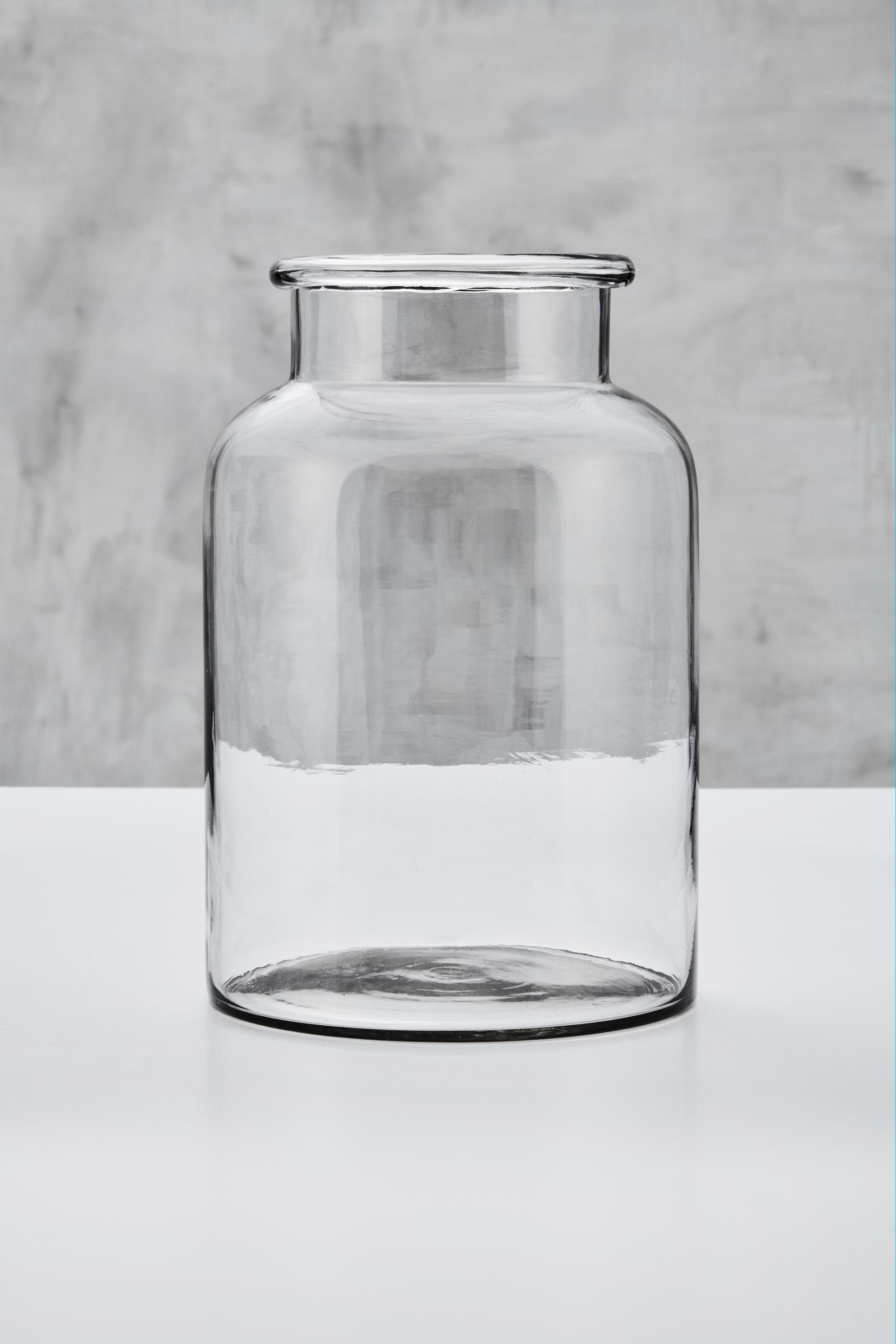 Flaschenform, Vase transparent), Höhe Tischvase (Blumenvase ca. Glas, aus cm Dekovase carla&marge in Beralotte 24 rustikale