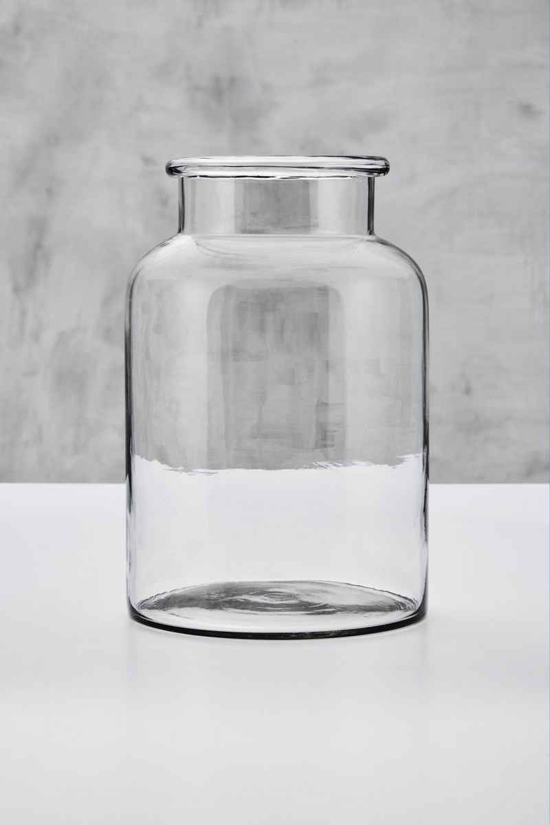 carla&marge Tischvase Vase Beralotte (Blumenvase in Flaschenform, transparent), rustikale Dekovase aus Glas, Höhe ca. 24 cm
