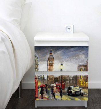 MyMaxxi Möbelfolie Kommodenaufkleber Malm Londoner Innenstadt gemalt