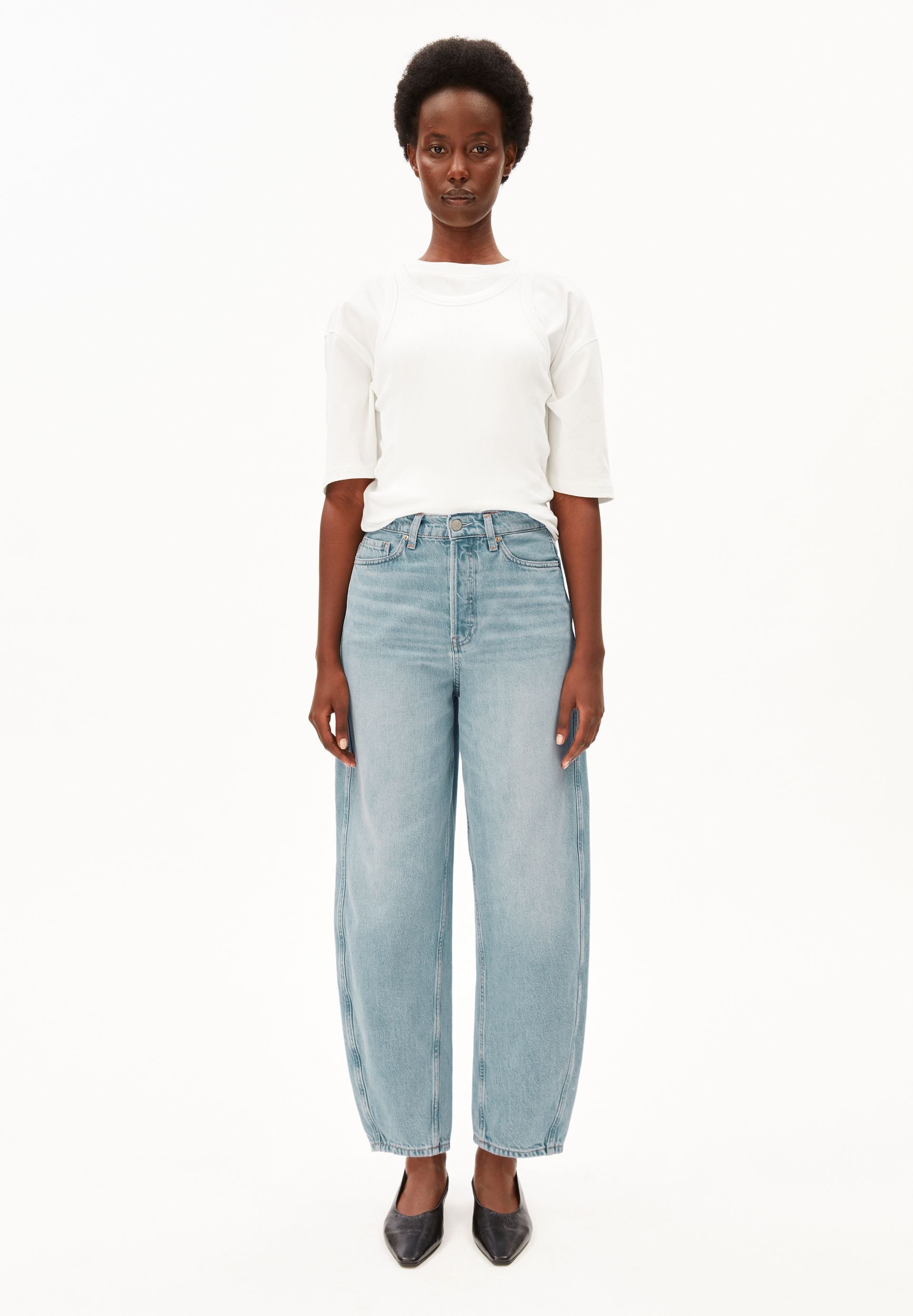 Armedangels Weite Jeans BAARLY BARREL Bio-Baumwoll Mix Non-Stretch (Non-Stretch, Loose Fit) High waist