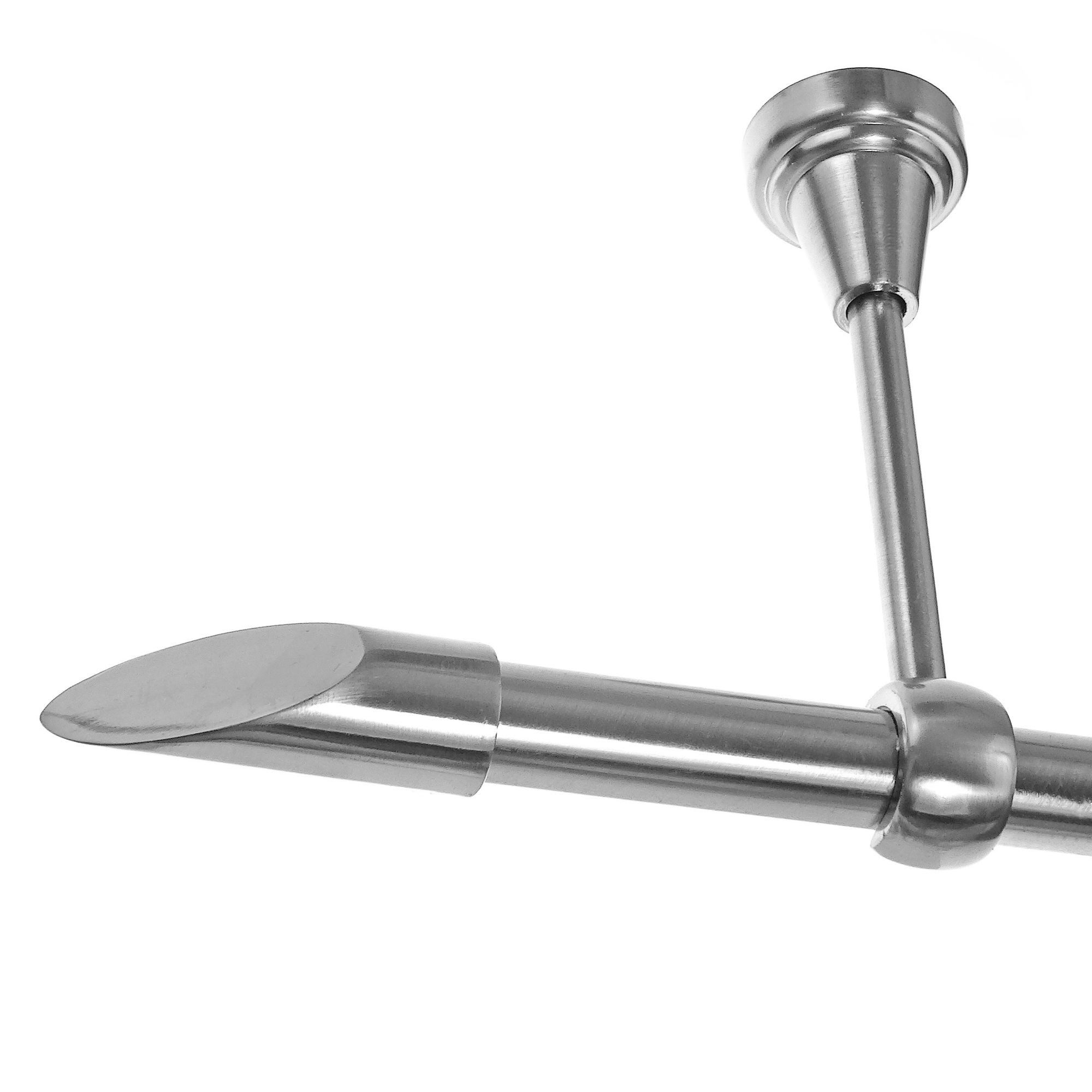 BASIT Gardinenstange Edelstahloptik 19mm mit Deckenträgern günstig online kaufen