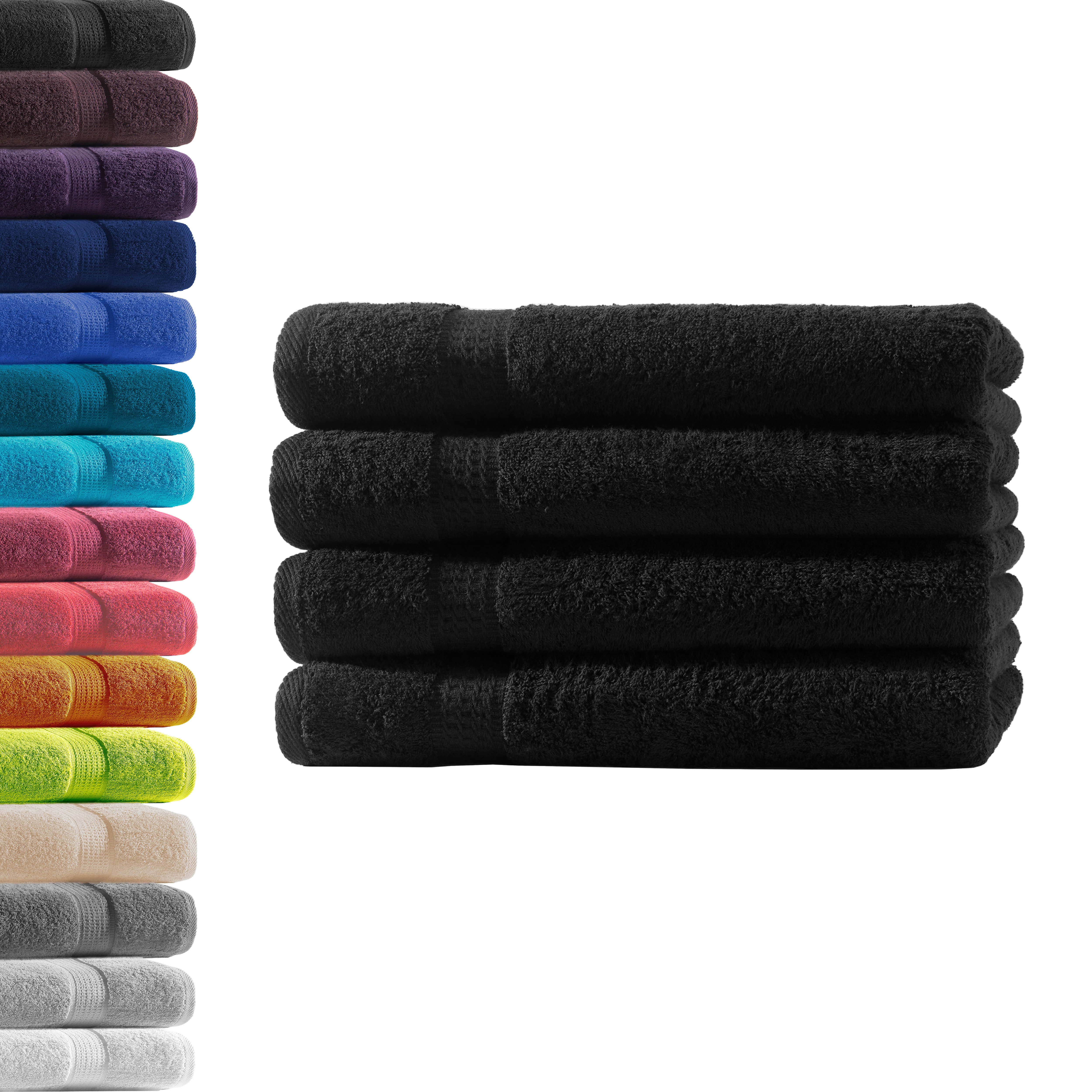 Hometex Premium Textiles Handtuch in Premium Qualität 500 g/m², Feinster Frottier-Stoff 100% Baumwolle, 4x Handtuch, weich, saugfähig, extra schwer & flauschig