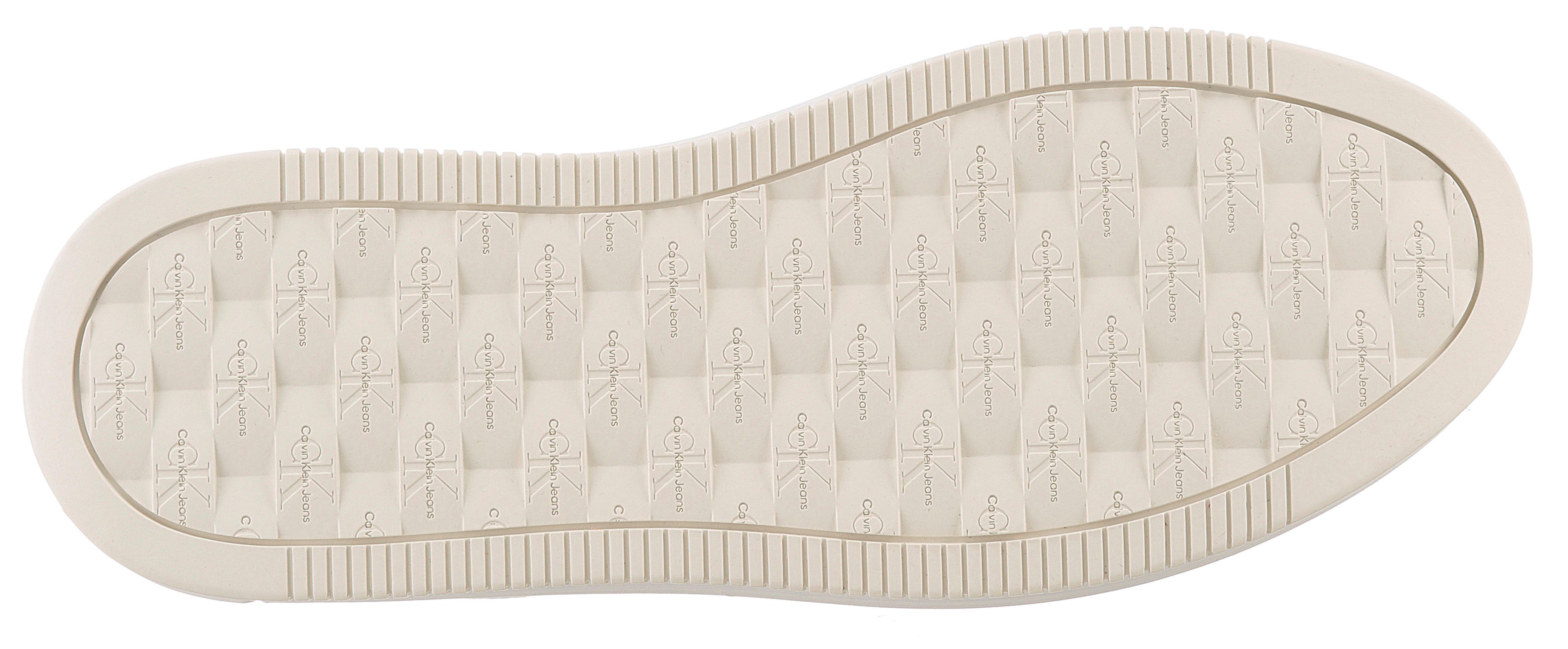 Calvin Klein Jeans BOLD FLATF LOW LACE TUMB LTH Plateausneaker, Schnürschuh, Halbschuh, Freizeitschuh mit seitlichem CK-Logo