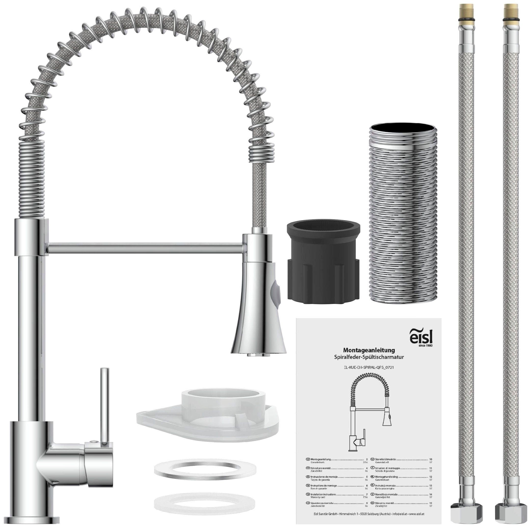 Eisl Spültischarmatur LEON Wasserhahn ausziehbar, 360° schwenkbare Mischbatterie. € 96,65