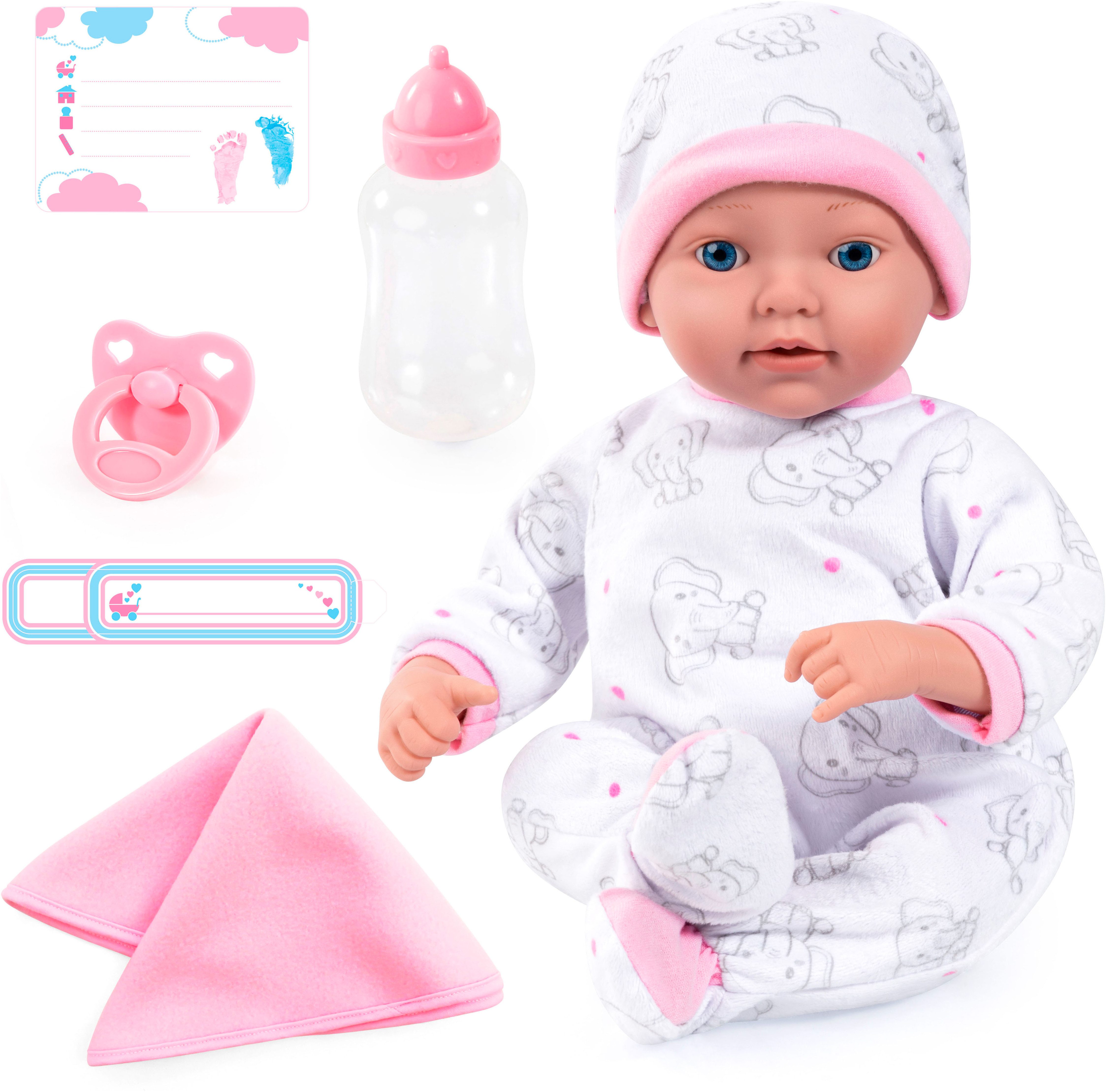 Bayer Babypuppe Reborn Baby, 38 cm Elefantenmuster (4-tlg) günstig online kaufen