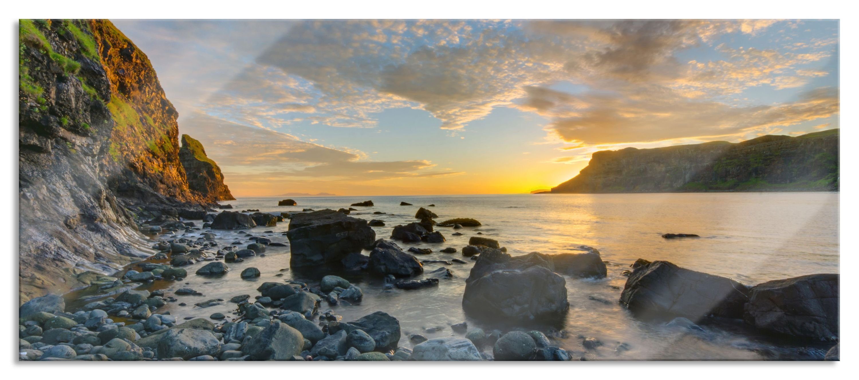 Glasbild Felsen am Strand