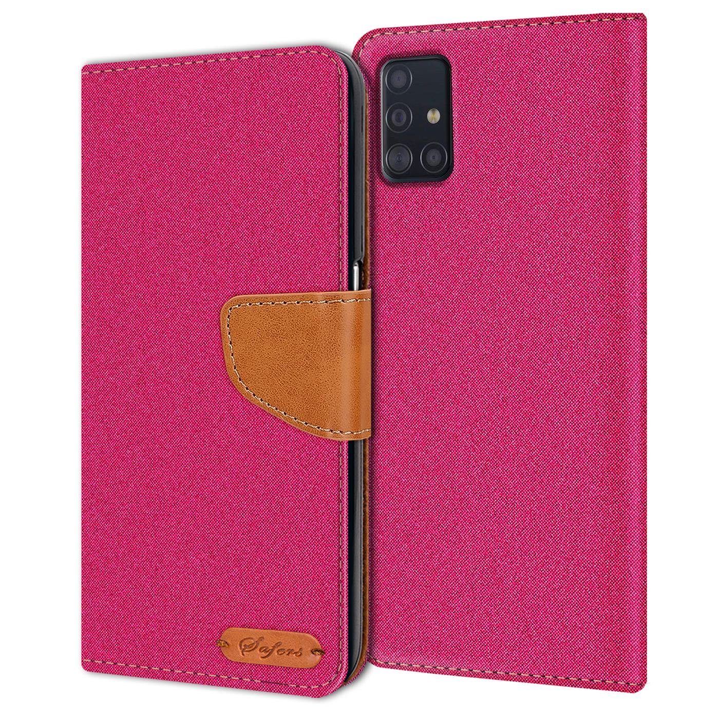 CoolGadget Handyhülle Denim Schutzhülle Flip Case für Samsung Galaxy A51 6,5 Zoll, Book Cover Handy Tasche Hülle für Samsung A51 Klapphülle