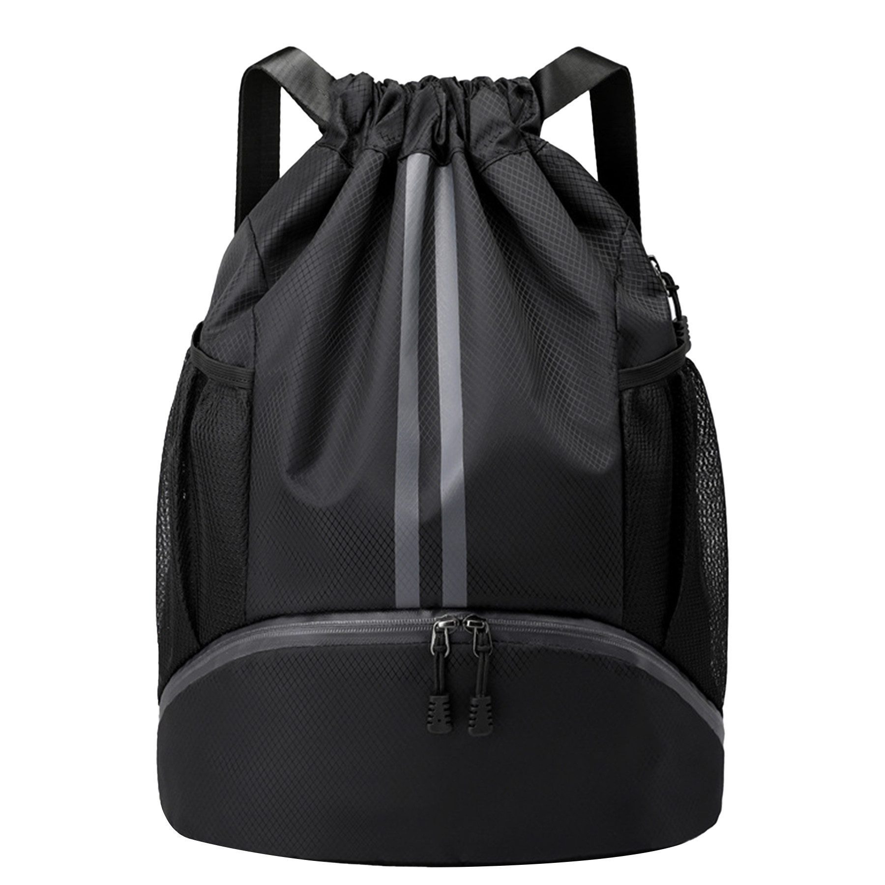 Mutig Freizeittasche Turnbeutel Fußballtasche Rucksack mit Kordelzug Verstellbar (Tunnelzug Gymsack Wasserfest Sporttasche Kordelzugbeutel,groß, Mit Ball- und Bodenfach, wasserdicht, für Urlaub, Reisen), für Herren Damen Kinder Jugend Junioren, Fußball