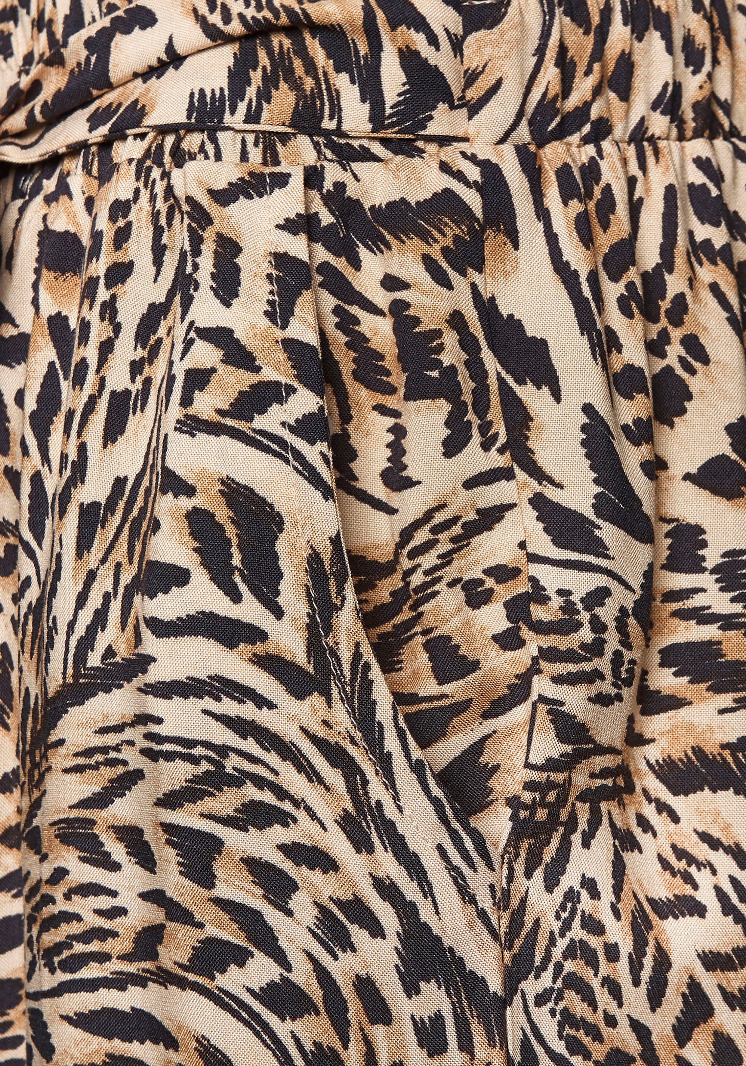 Buffalo Palazzohose aus gewebter Viskose, Stoffhose mit Taschen und Gürtel, Sommerhose