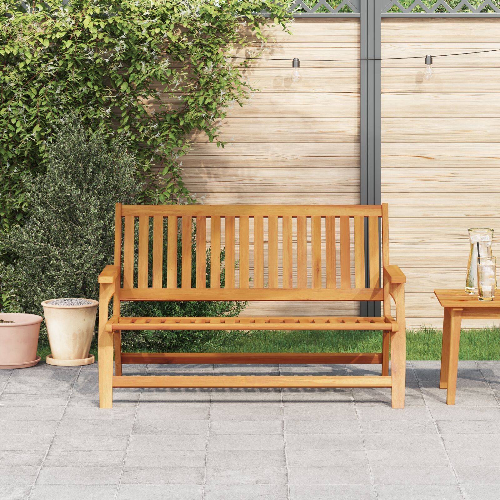 vidaXL Gartenbank 122 x 78 x 73 cm Gartenbank 122,5x77x74 cm Massivholz Akazie