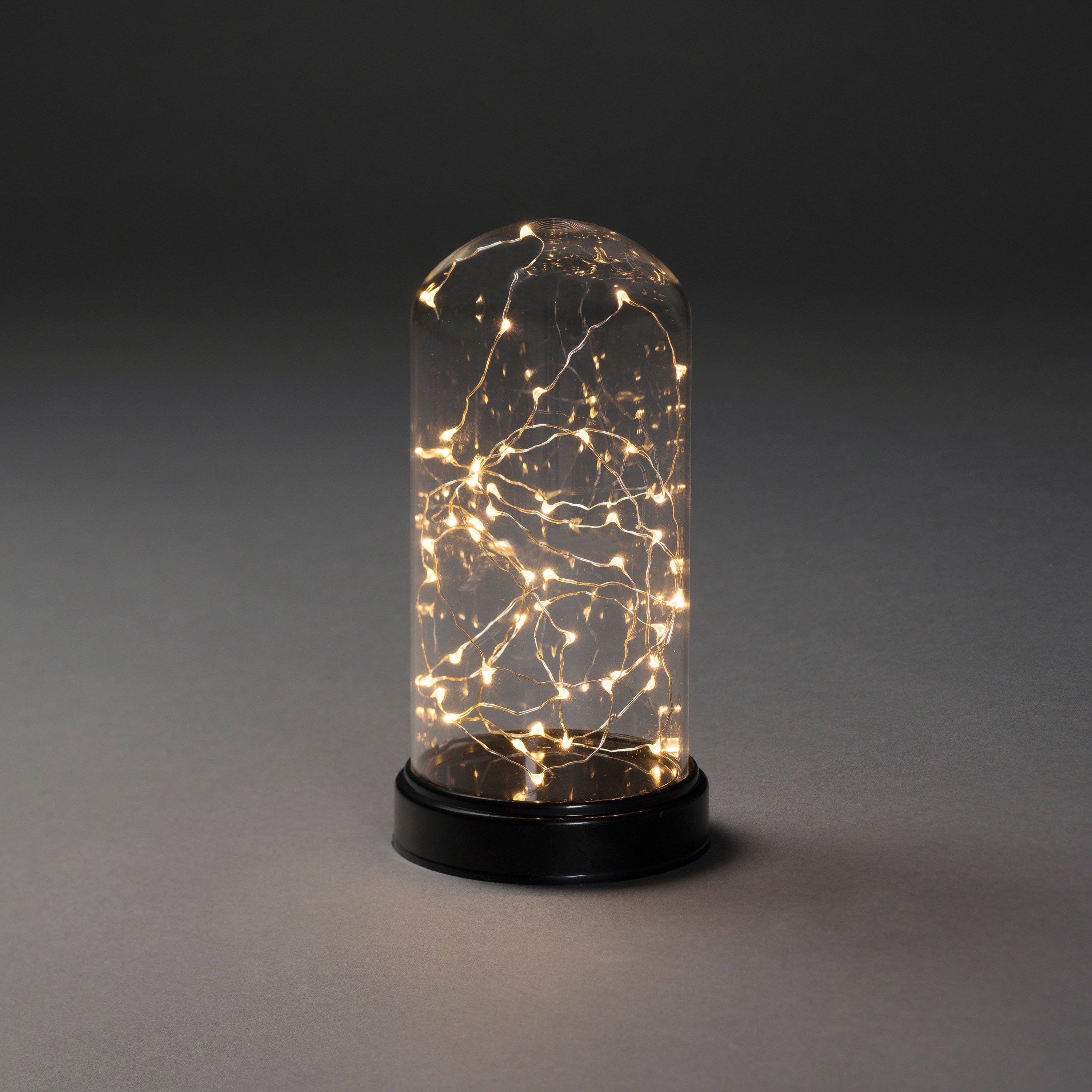 KONSTSMIDE LED silberfb. LED mit Dekoglaskuppel fest Dekolicht Draht, integriert, LED Weihnachtsdeko, Dioden 50 bernsteinfarbene