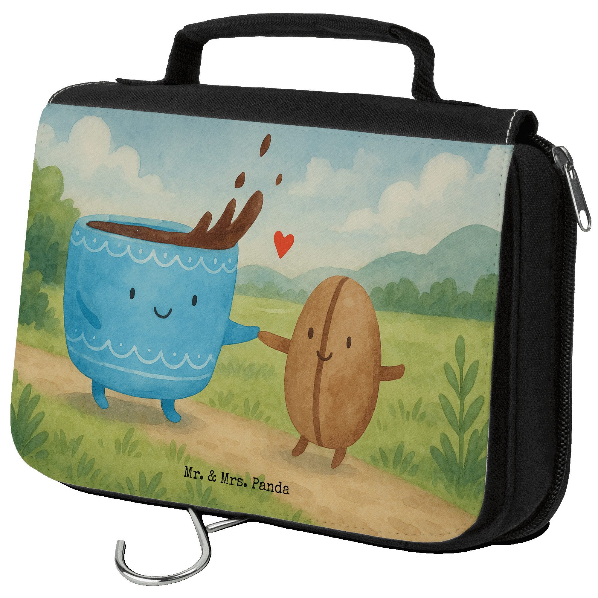Kulturbeutel Kaffee Bohne Design, Kosmetiktasche, Weiß, Schminkbeutel, kulturtäsch