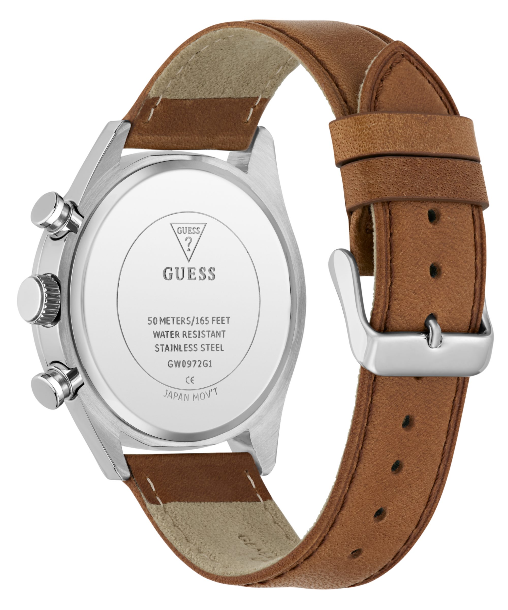 Guess Multifunktionsuhr DAWSON GW0972G1, Quarzuhr, Armbanduhr, Herrenuhr, Lederarmband