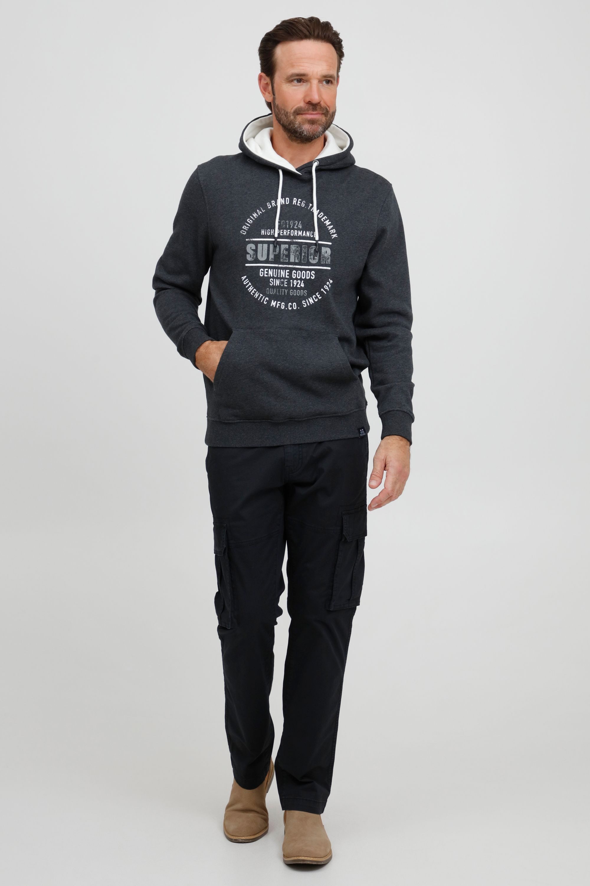 FQ1924 Kapuzenpullover FQThorin Moderner Kapuzenpullover mit Print