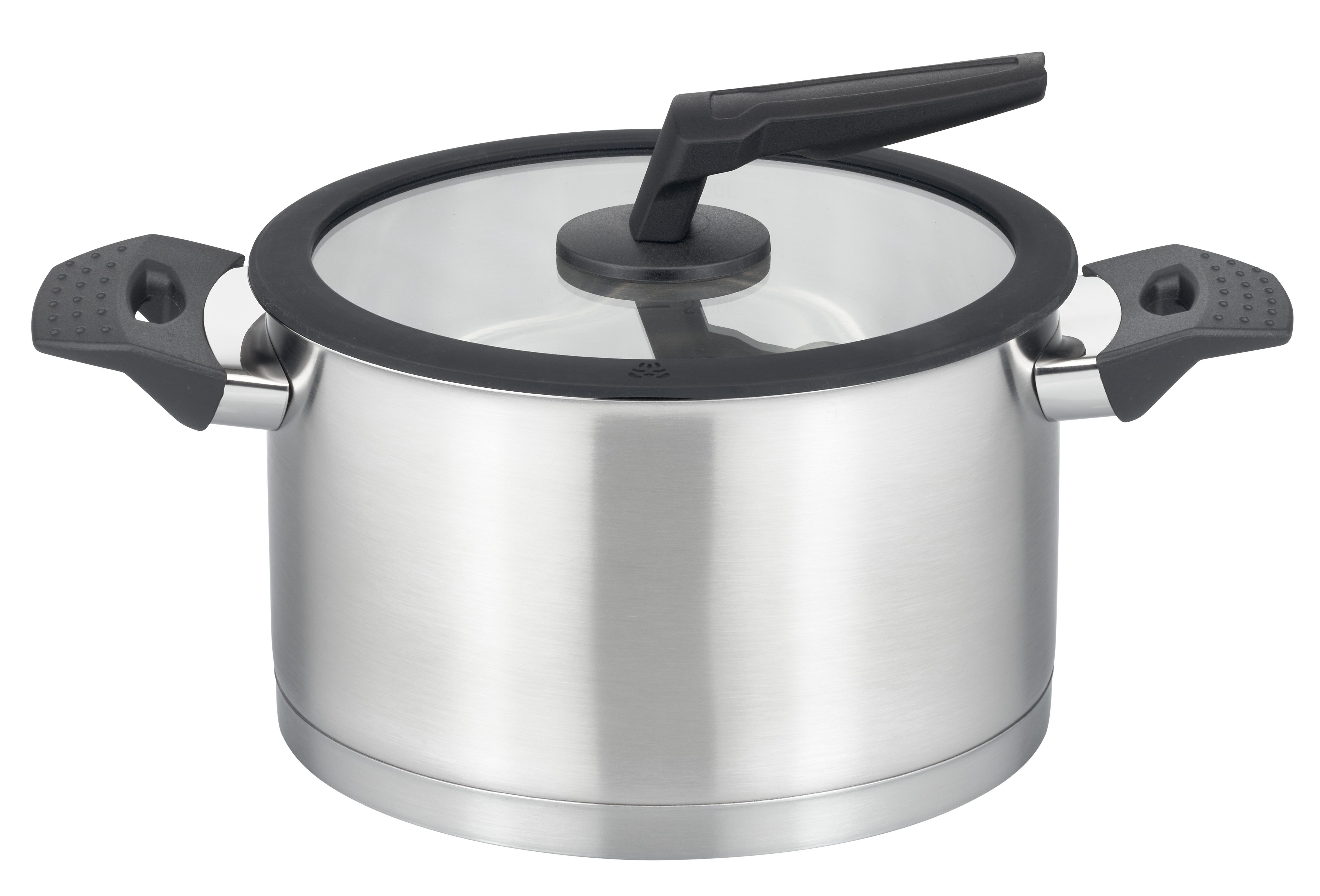 GSW Topf-Set APART, Edelstahl 18/8 (Set, 9-tlg., je 1 Fleischtopf 16/20/24 cm, 1 Stieltopf 16 cm), Induktion