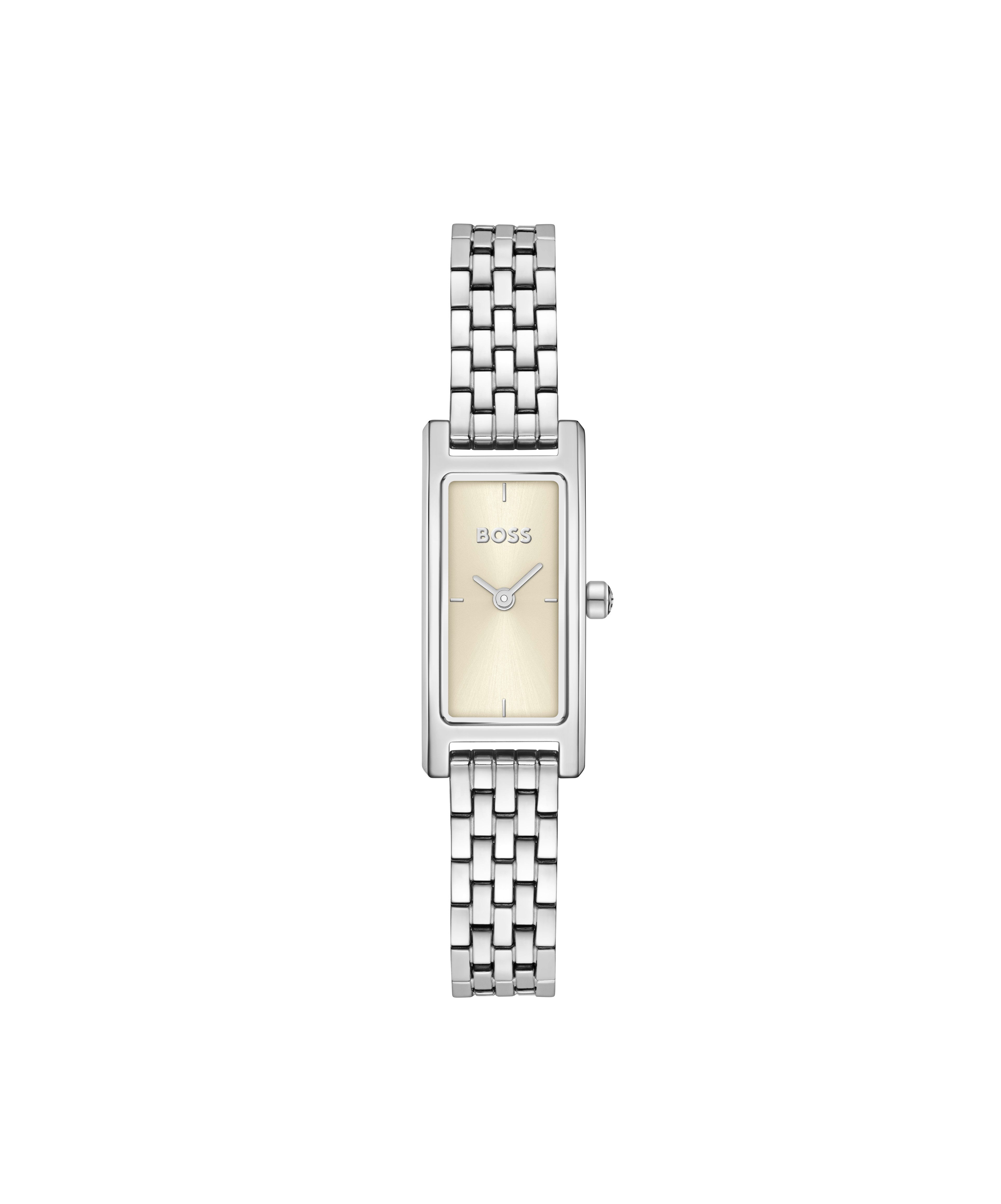 BOSS Quarzuhr LUCY 1502858, Armbanduhr, Damenuhr, Edelstahlarmband, analog