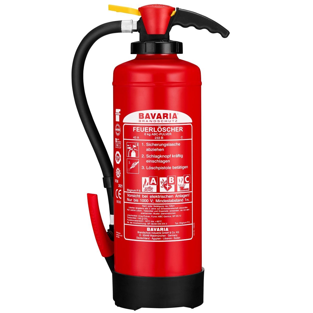 BAVARIA Brandschutz Pulver-Feuerlöscher Magnum P6, Pulver