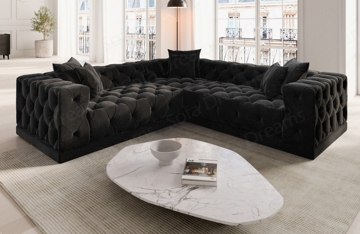 Sofa Dreams Ecksofa Polster Designer Samt Stoff Sofa Palma L Form Stoffsofa