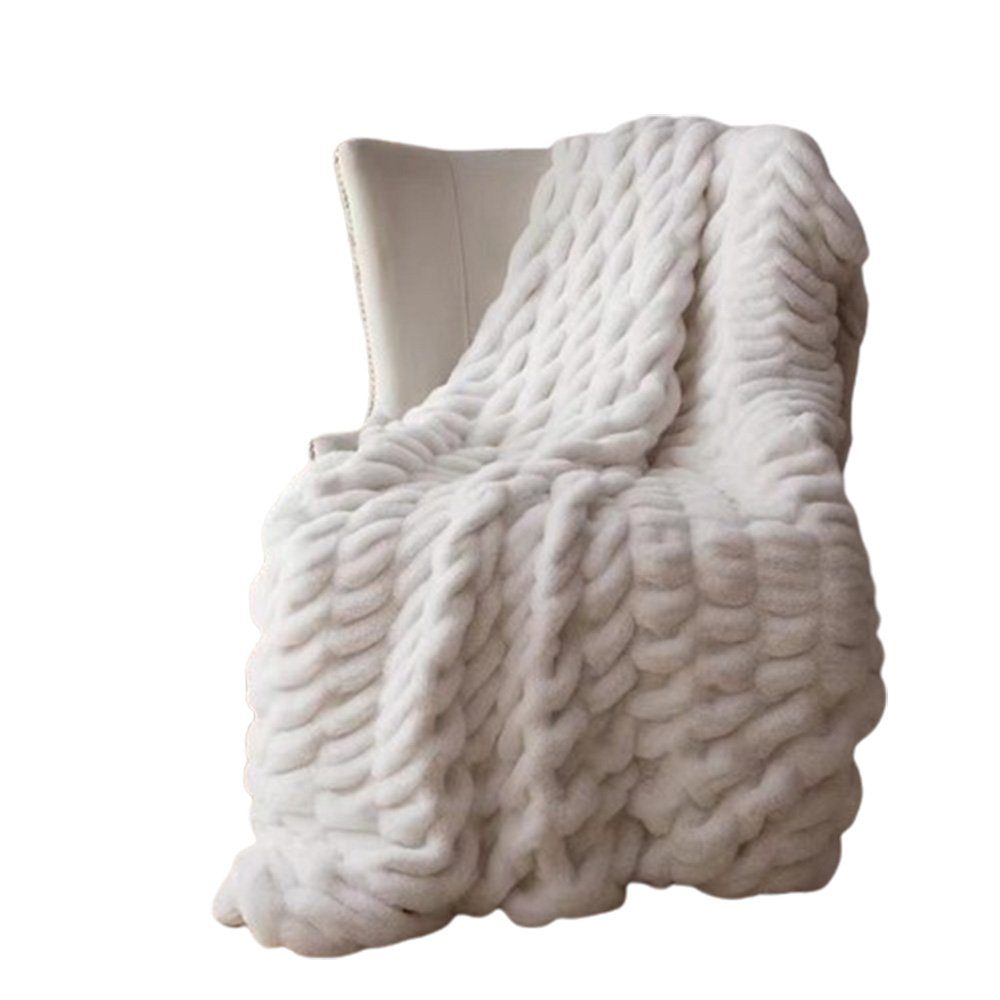 Wohndecke Decke Kunstpelz Fleece Blase für Bett Sofa Casual Decke 100×150CM, FELIXLEO