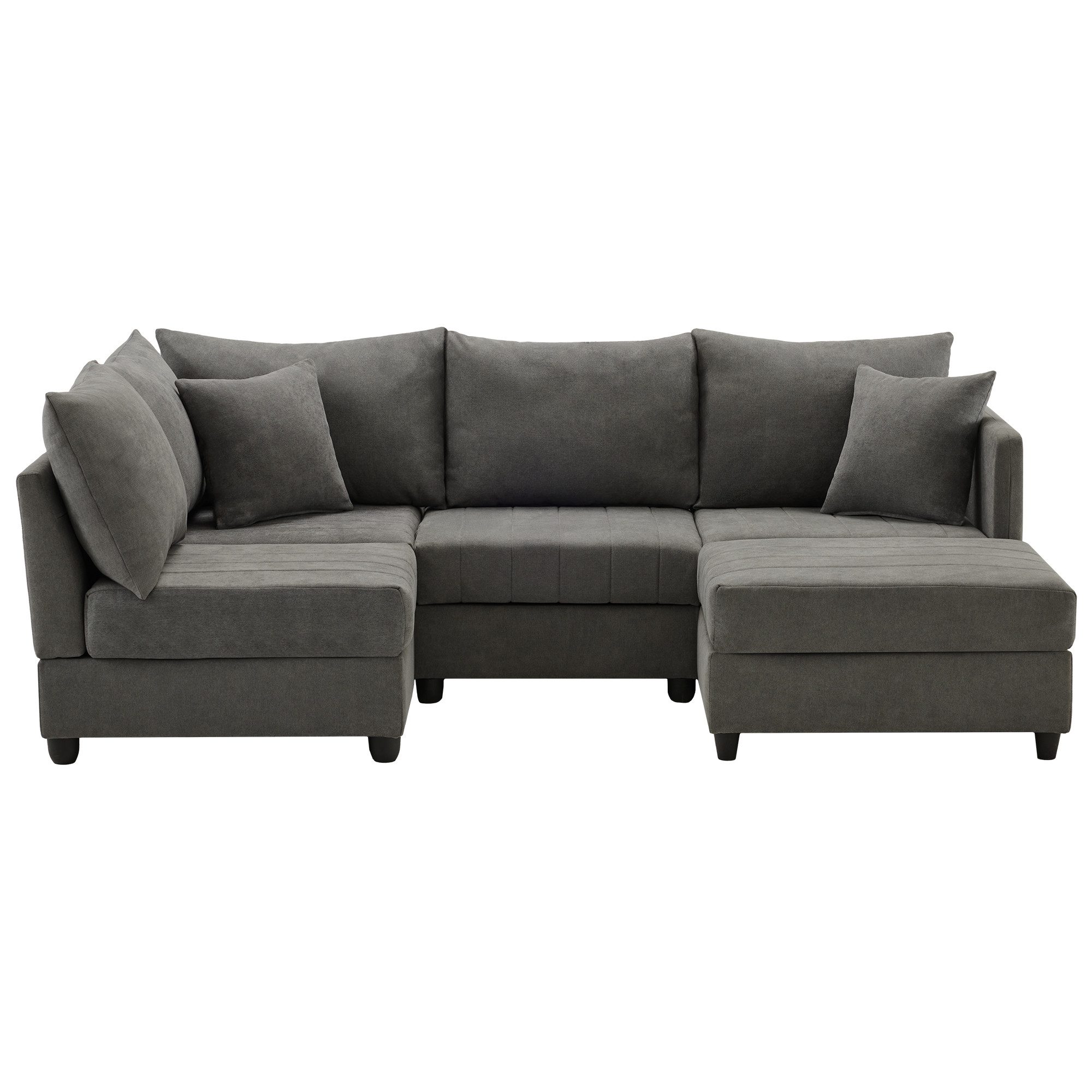 Flieks Ecksofa L-förmiges Sofa mit umwandelbarem Fußhocker, B220/T194/H85 c günstig online kaufen