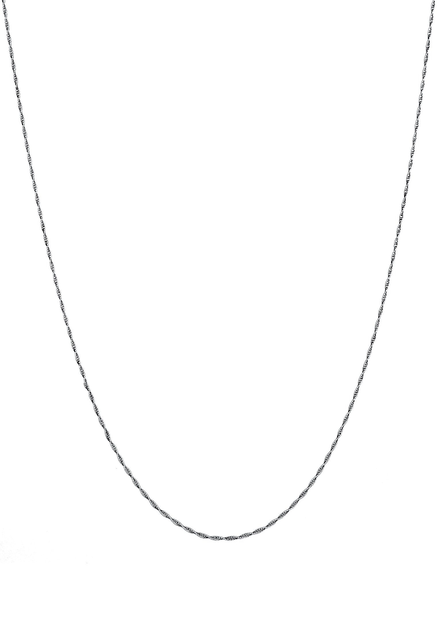 925 Basic Kuzzoi Gedrehte Silber Schwarz Gliederkette Silberkette