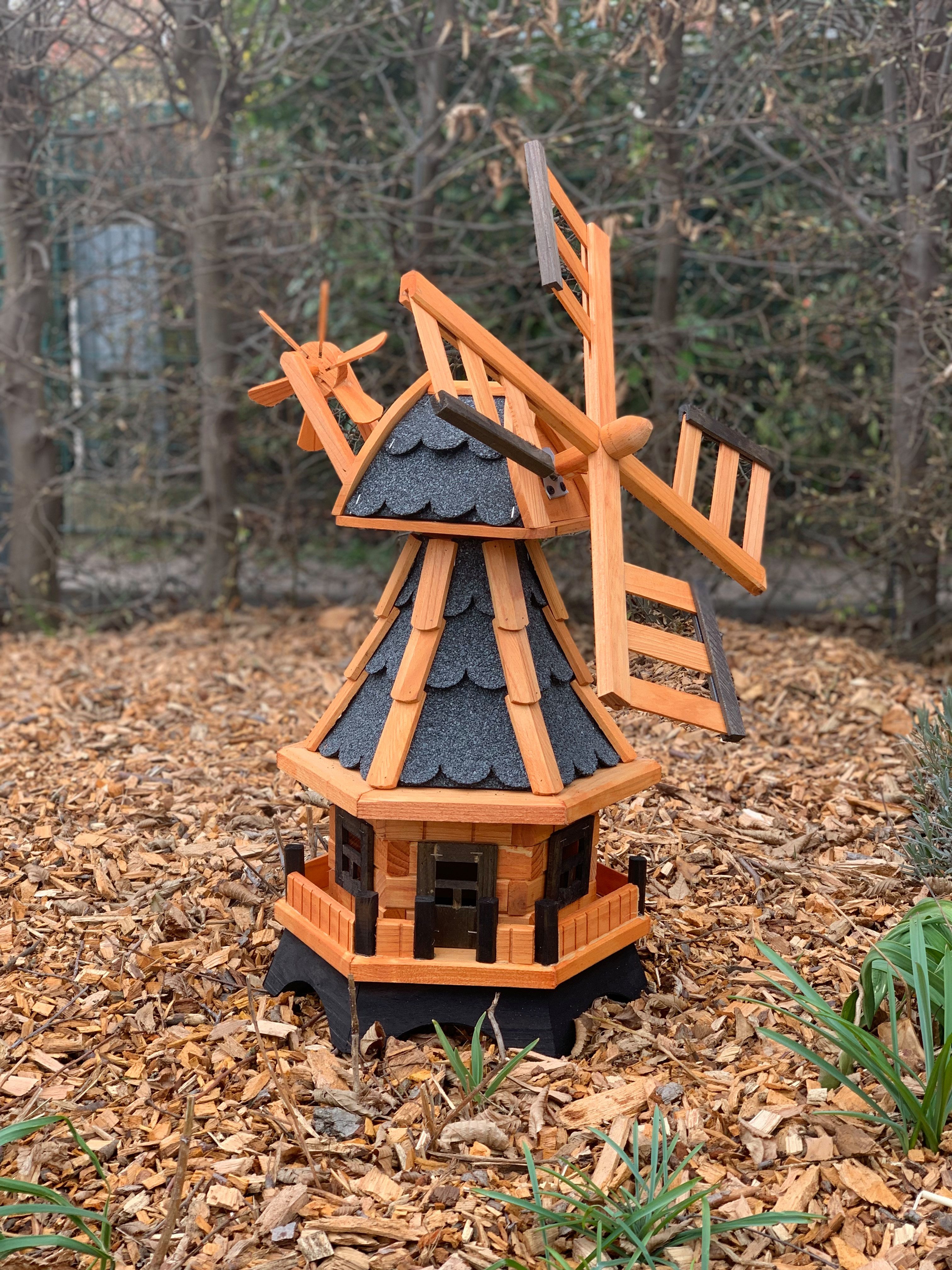 Holzdekoladen Deko-Windrad Garten-Windmühle Holz 70 cm kugelgelagert drehbar Deko