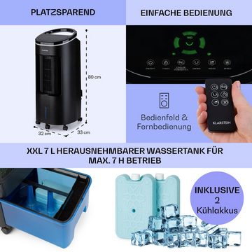 Klarstein Ventilatorkombigerät IceWind Plus 4-in-1 Luftkühler, mit Wasserkühlung & Eis mobil Luftkühler ohne Abluftschlauch